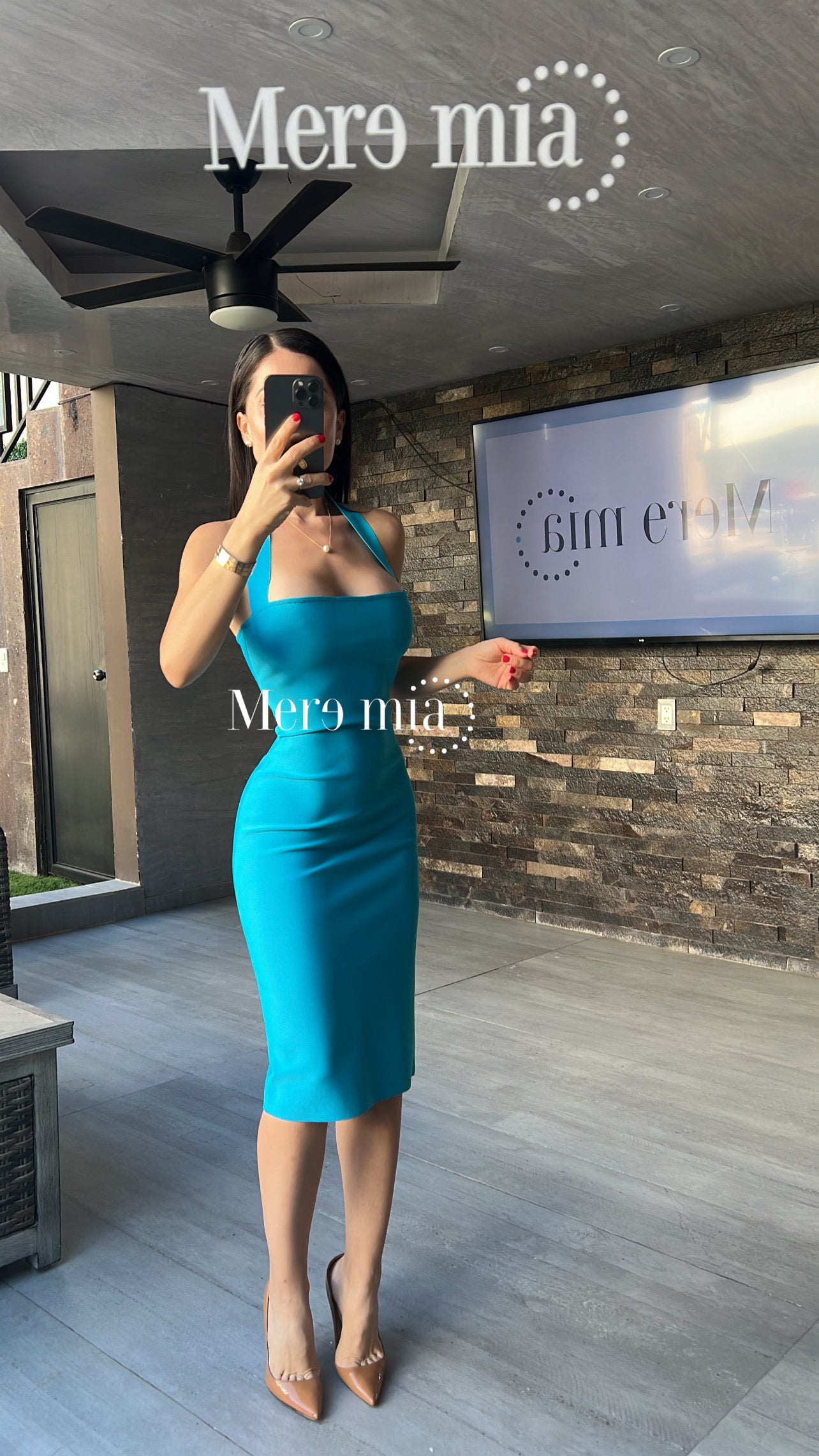 Vestido halter turq