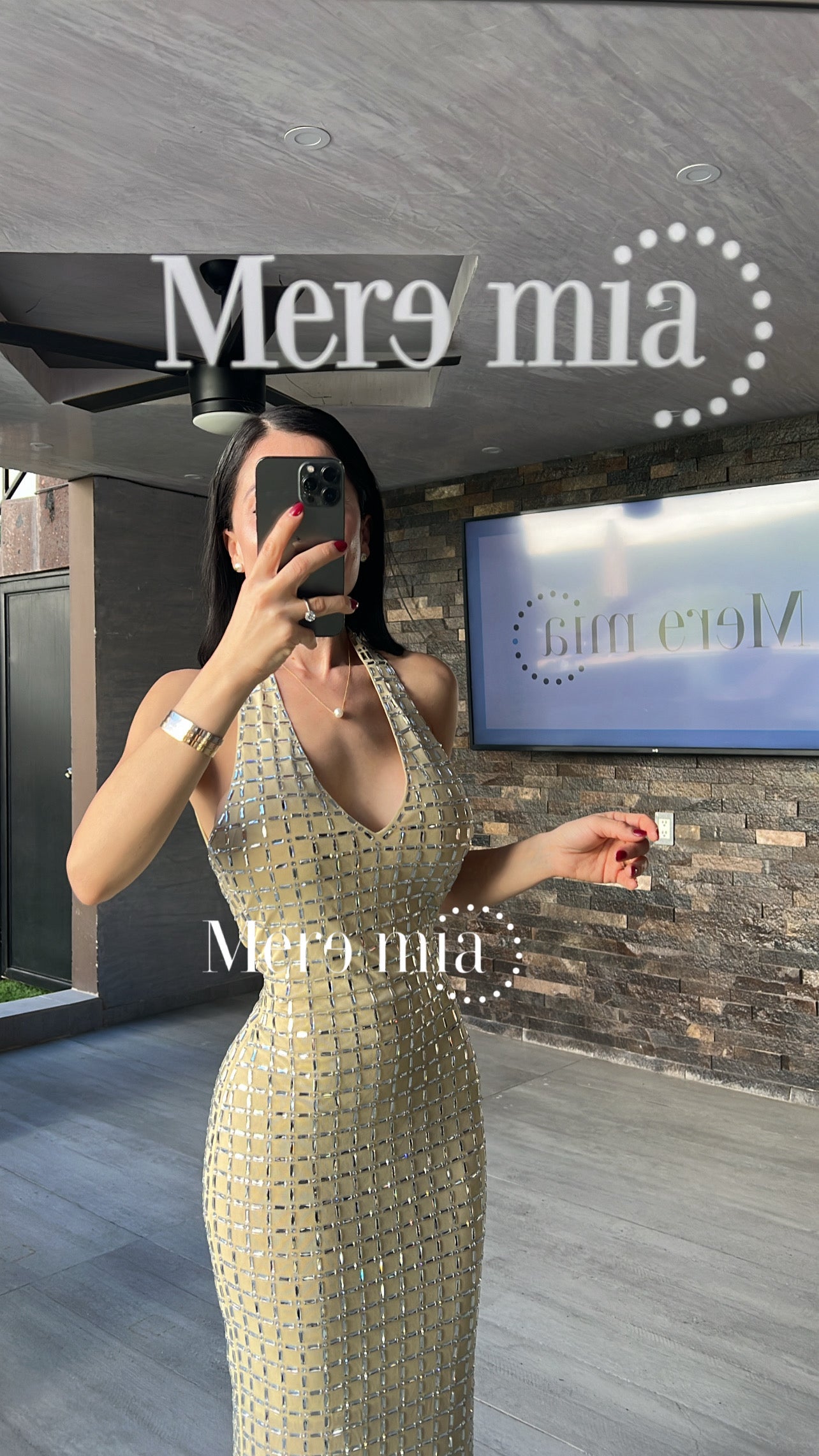 Vestido am halter cuad