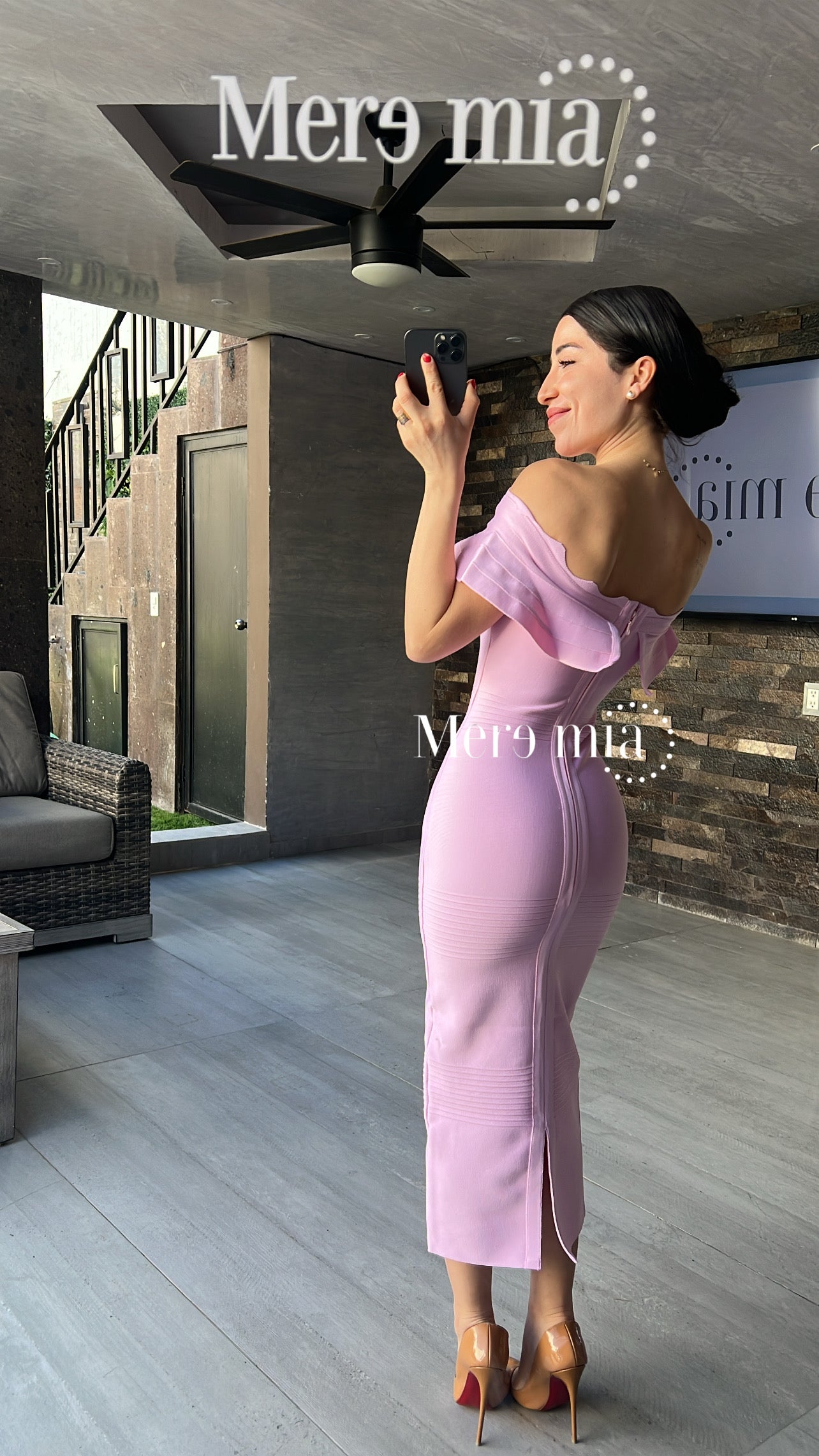 Vestido olan Ruff hombros