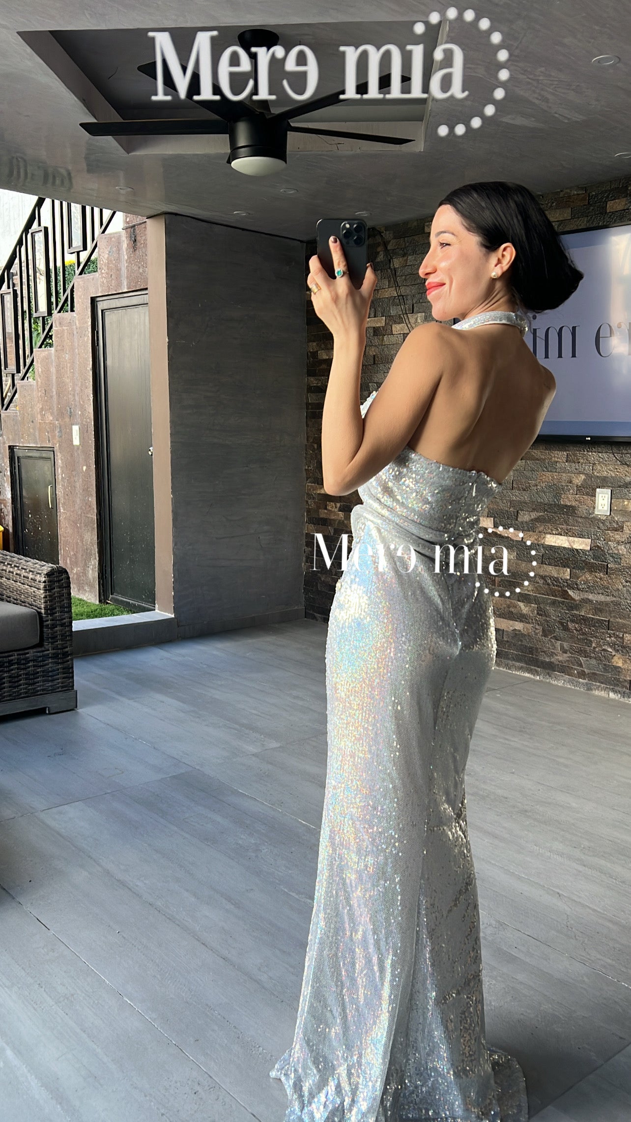 Vestido plata halter vib