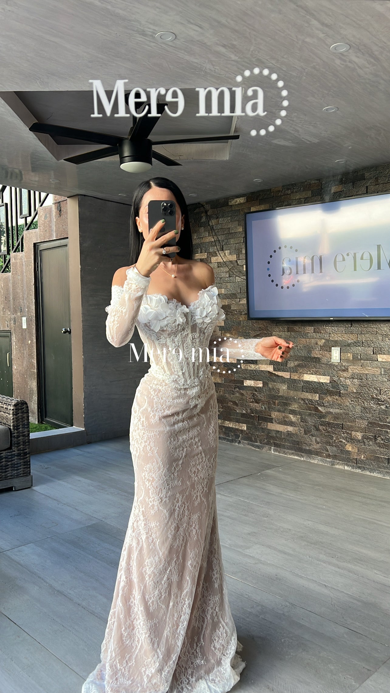 Vestido blanco encaje flores