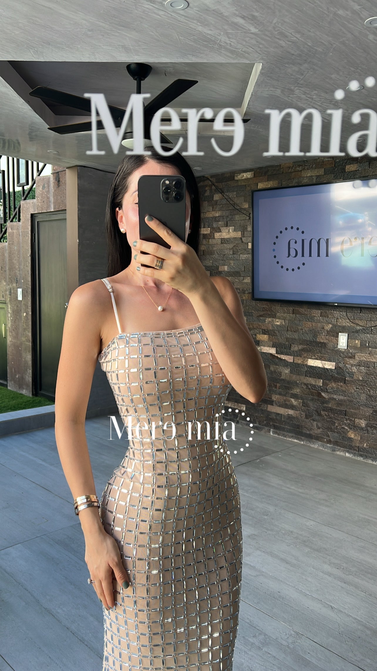 Vestido apl largo cuadros
