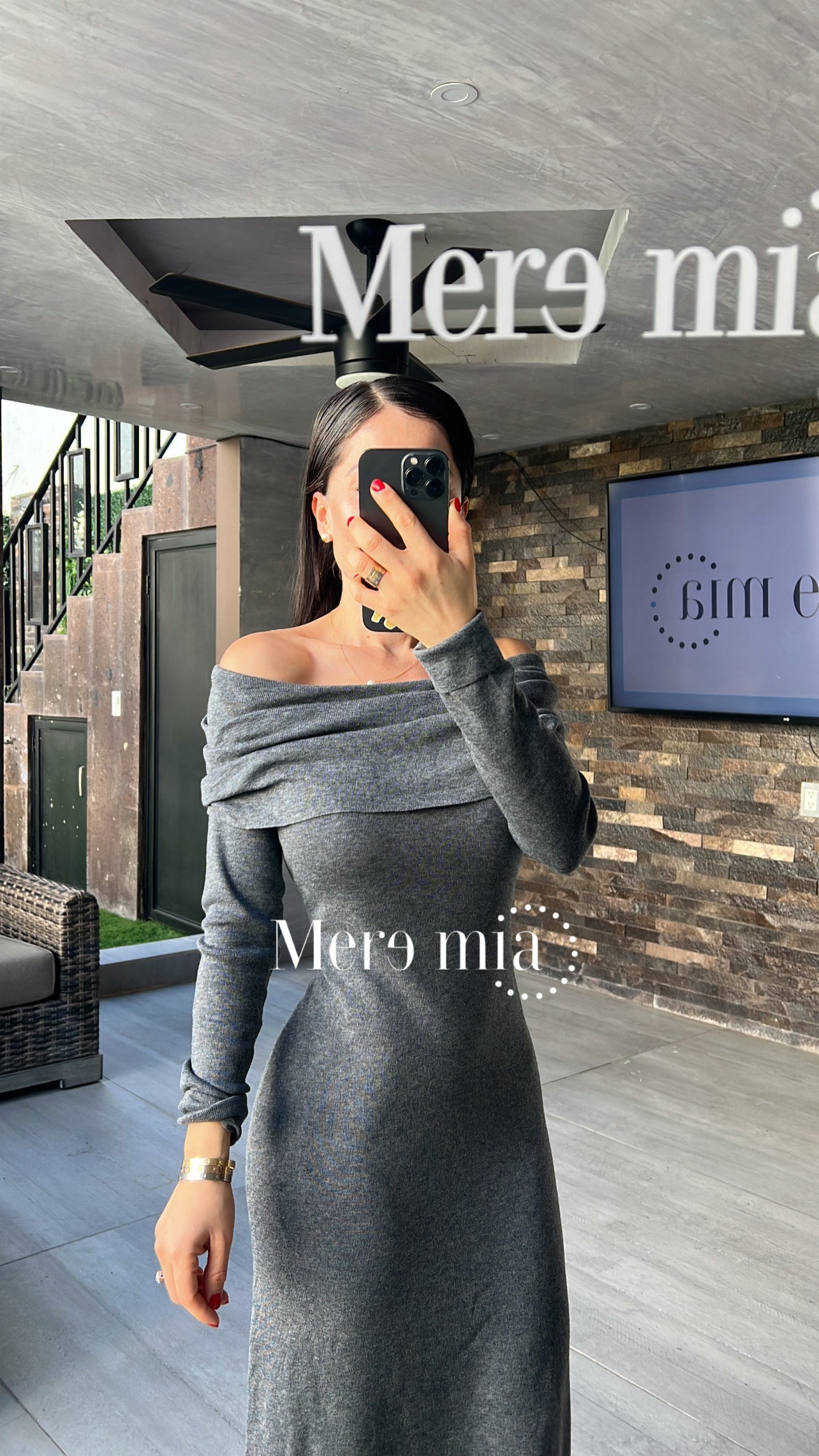 Vestido sweater gris ob