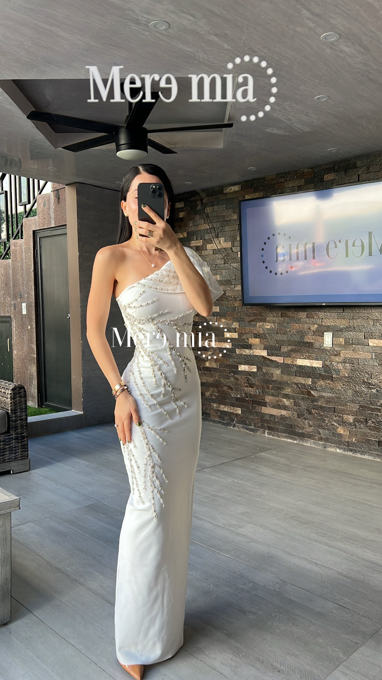 Vestido blanco ramas