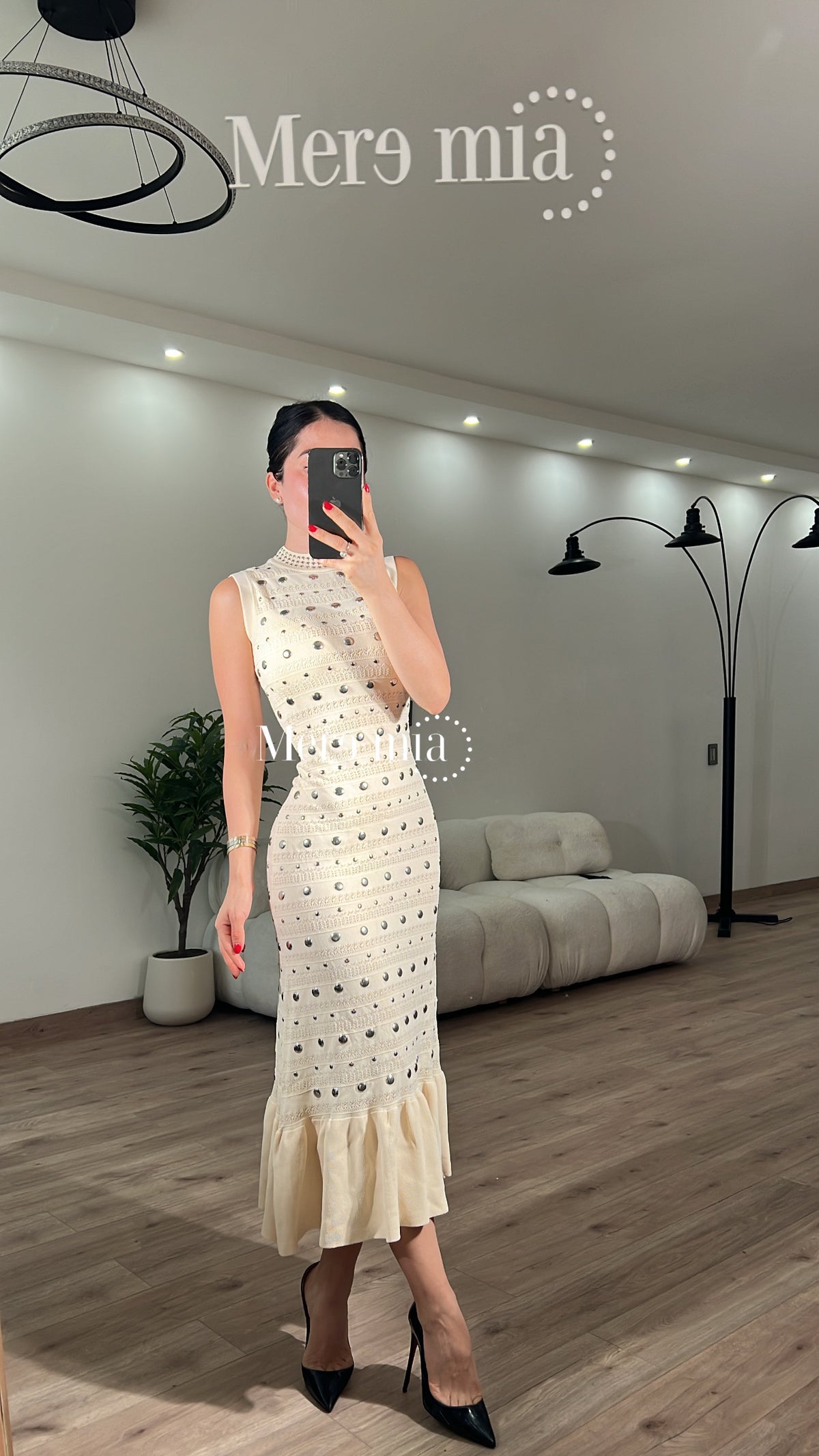 Vestido estoperoles olanes