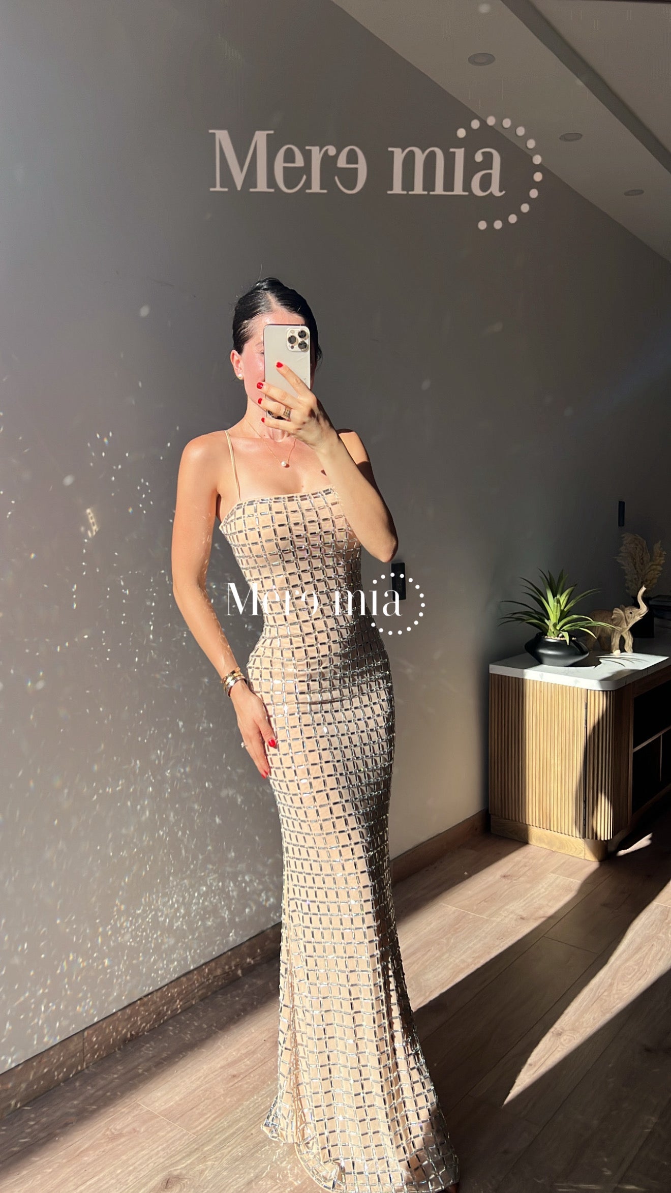 Vestido apl largo cuadros