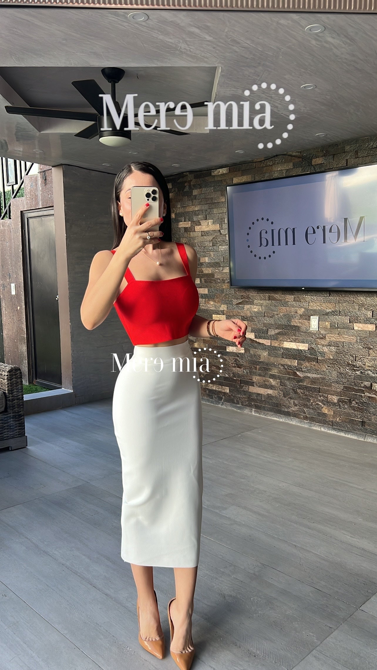 Top rojo tirantes