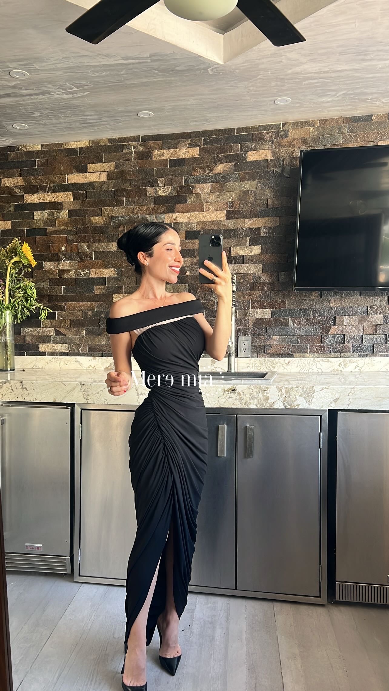 Vestido plisado malla tira
