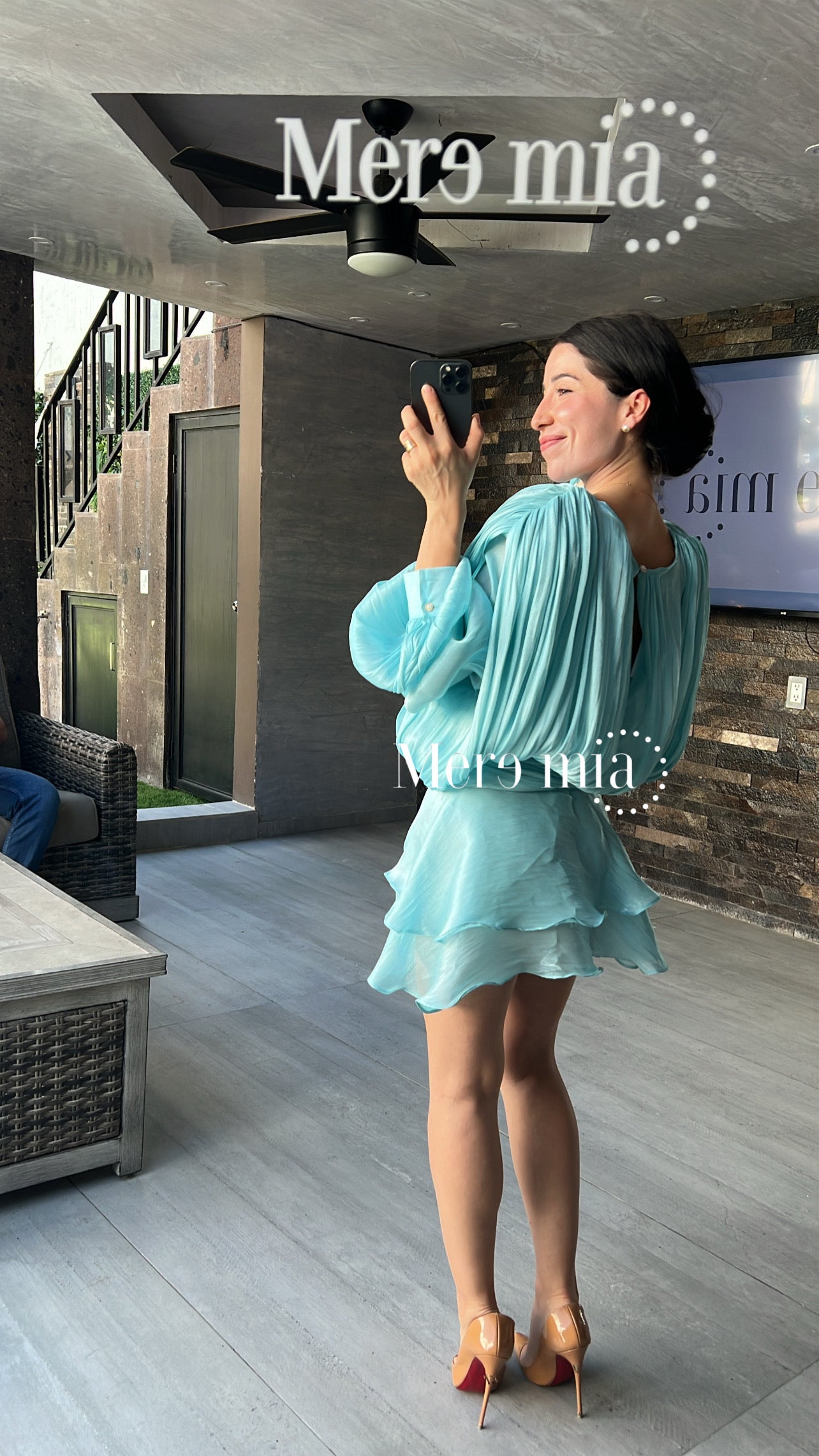 Vestido aqua olanes