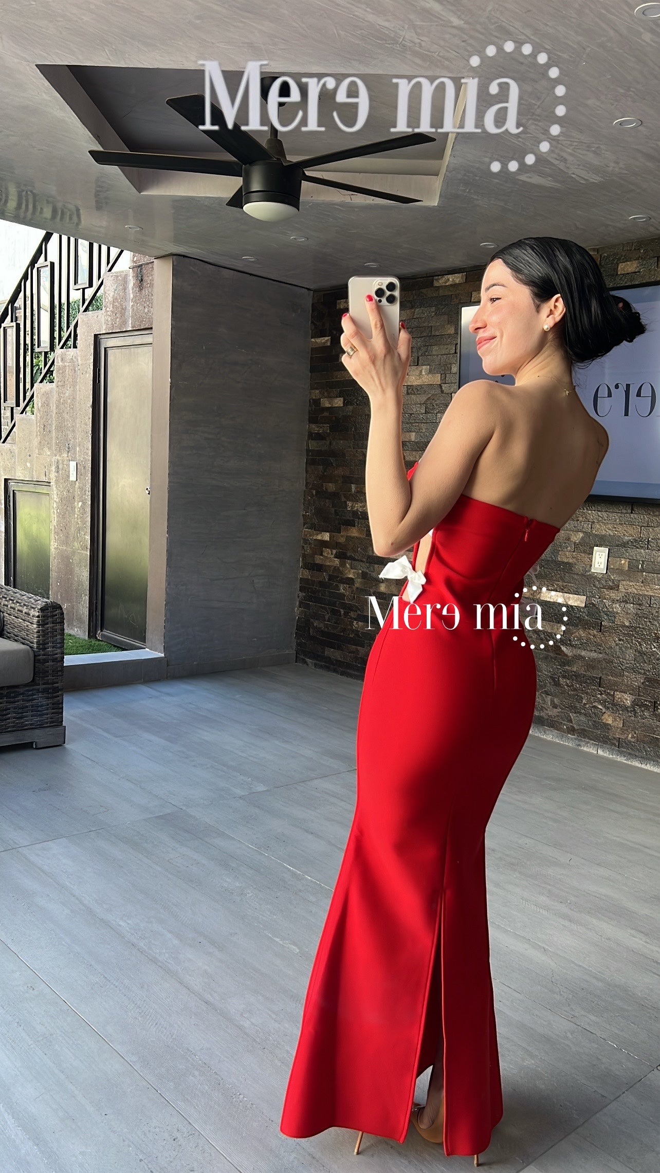 Vestido rojo moños