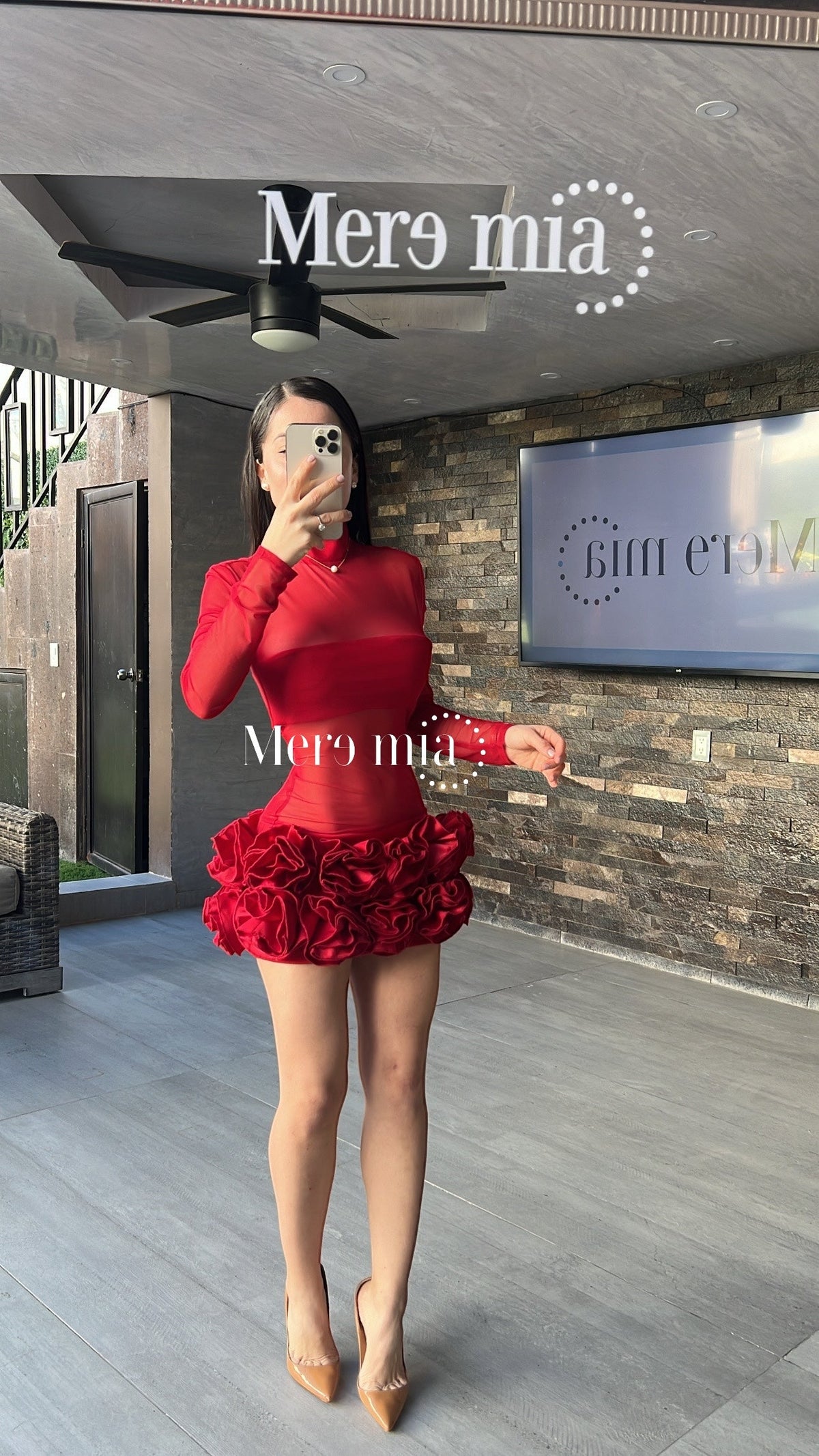 Vestido malla flores