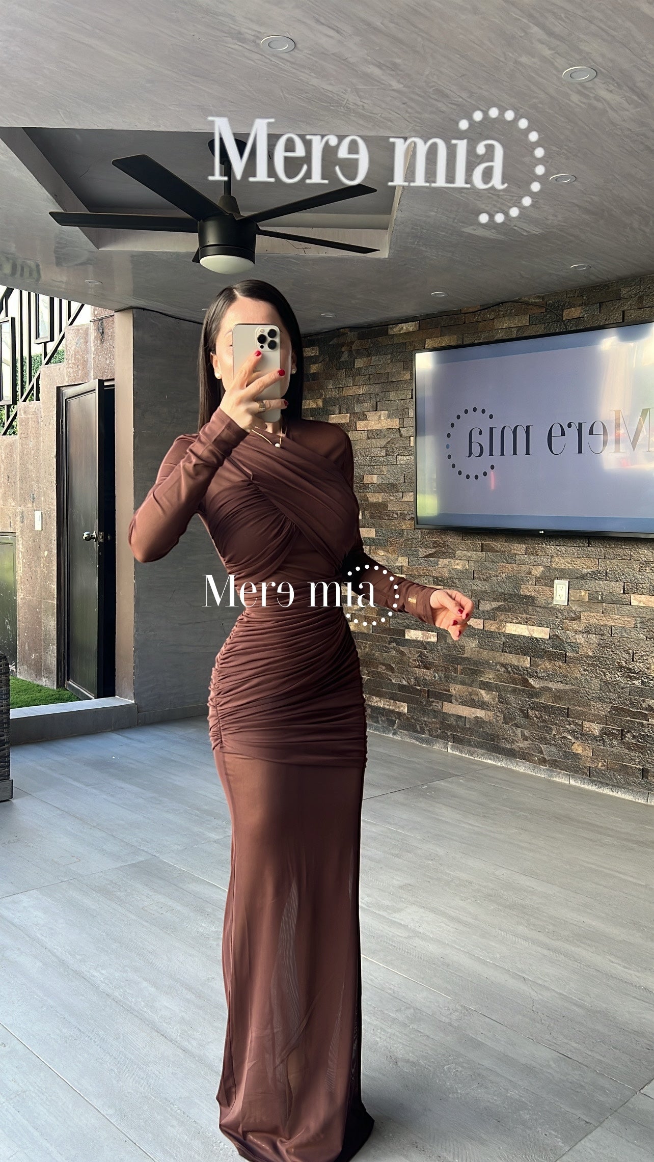 Vestido malla plisado