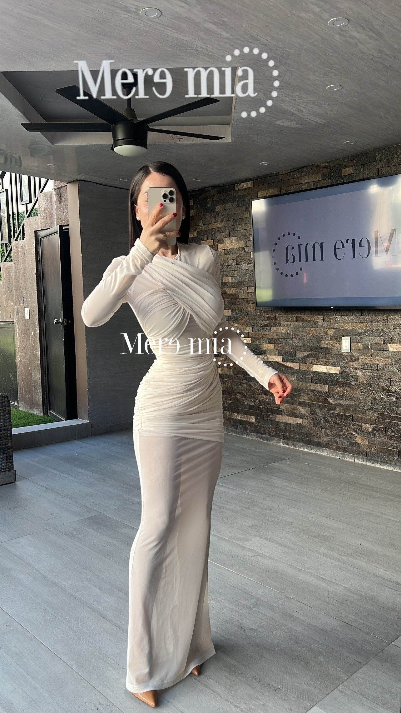 Vestido malla plisado