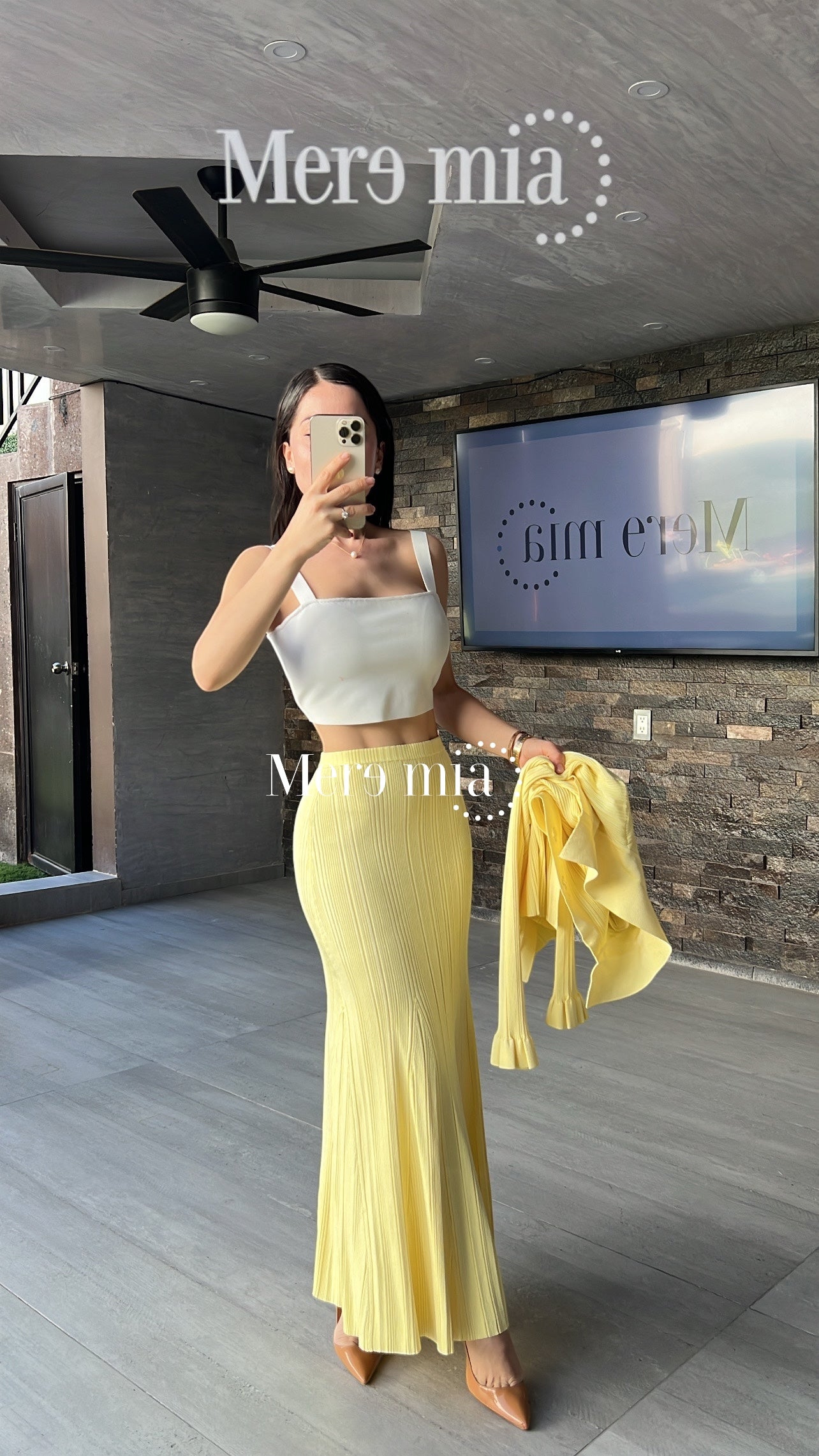 Conjunto amarillo rayado ml