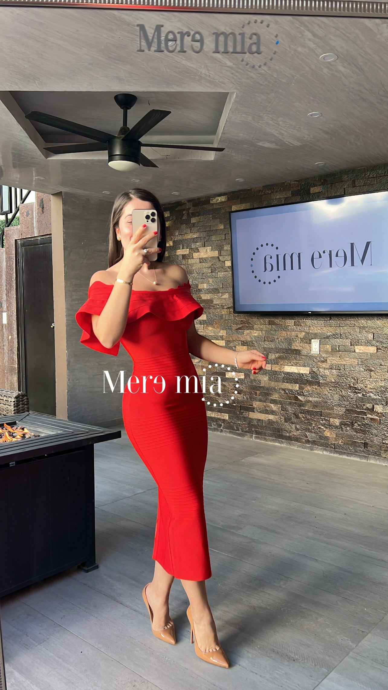 Vestido olan Ruff hombros