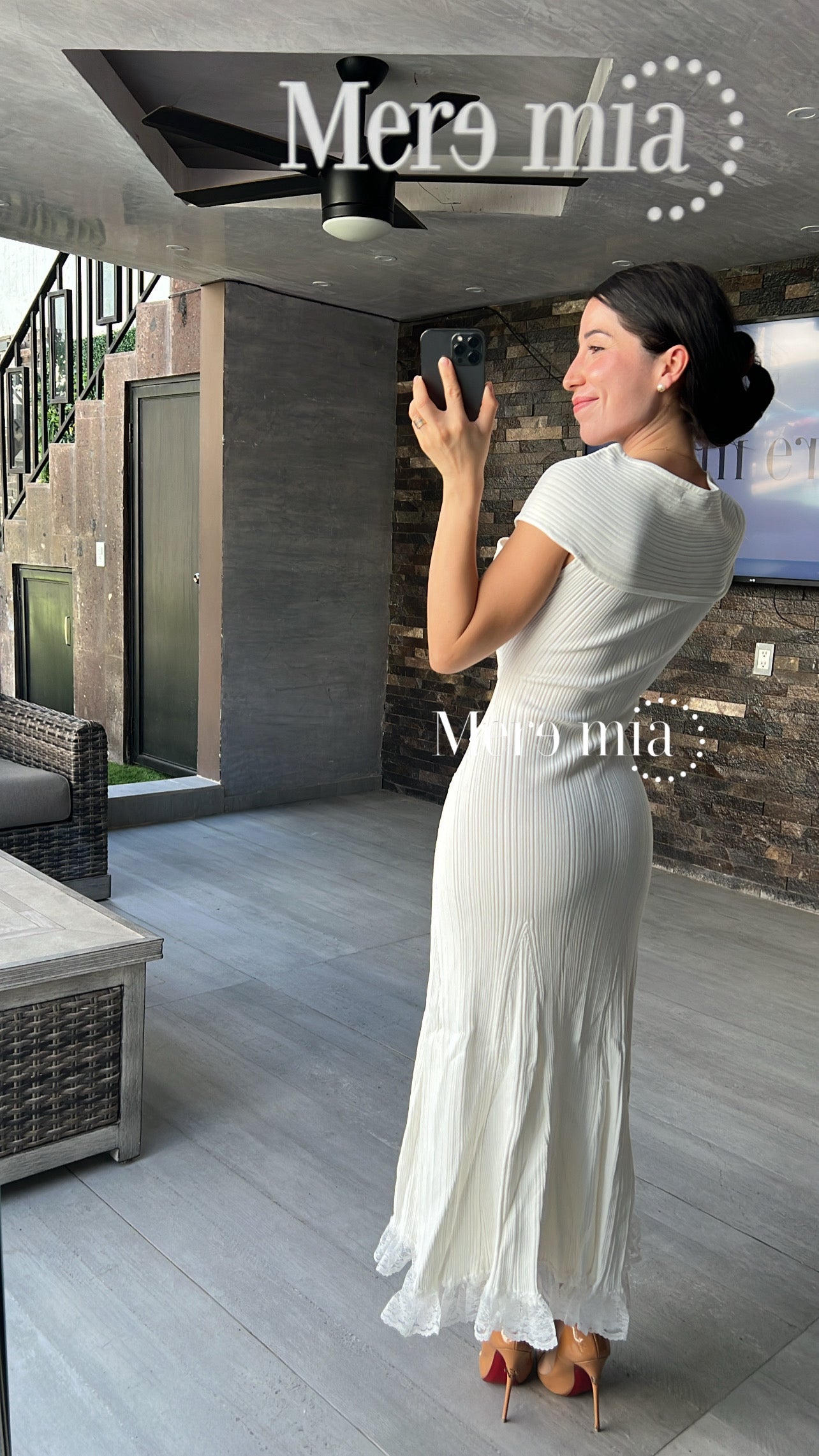 Vestido blanco rayado