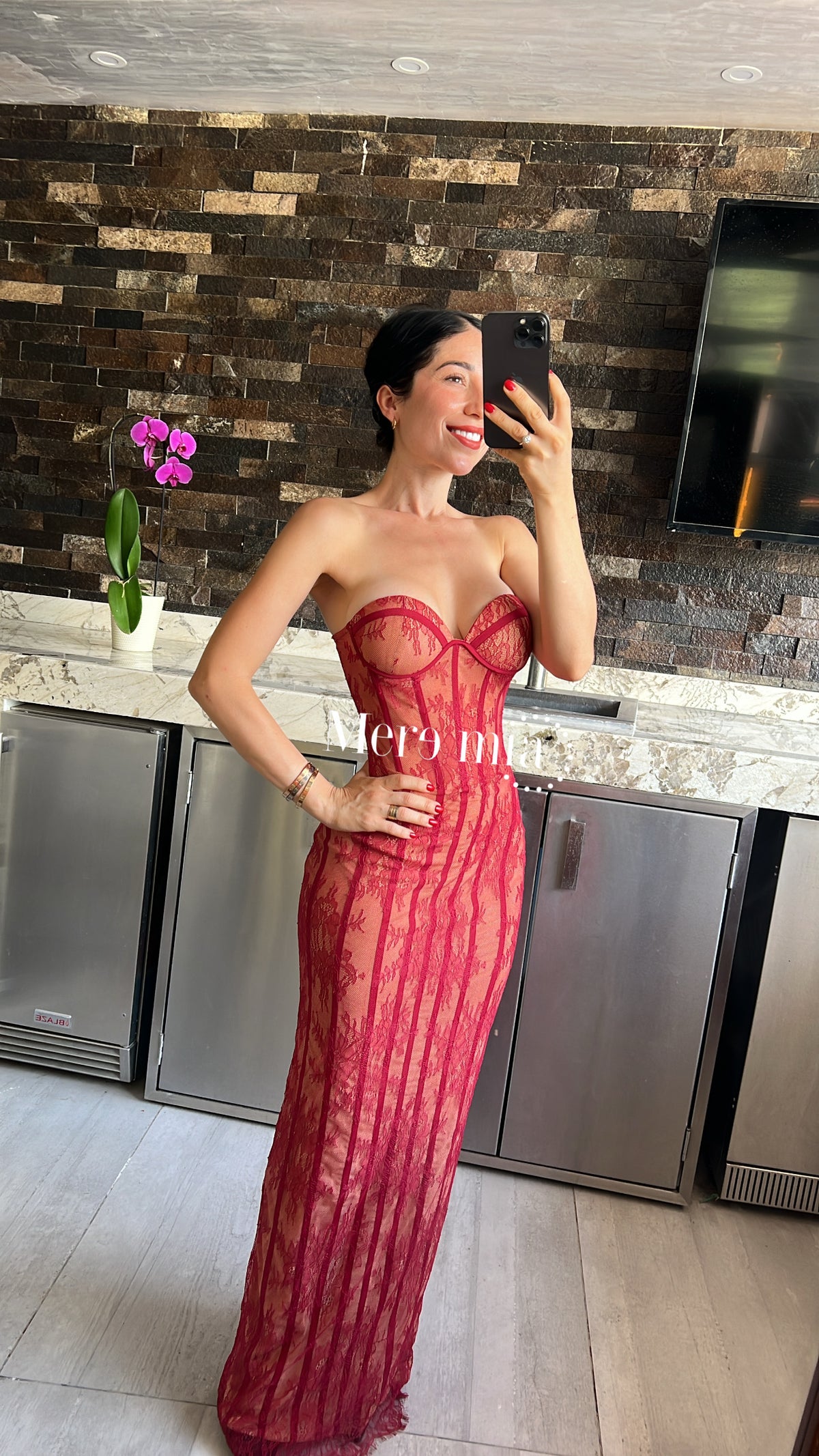 Vestido encaje rayas