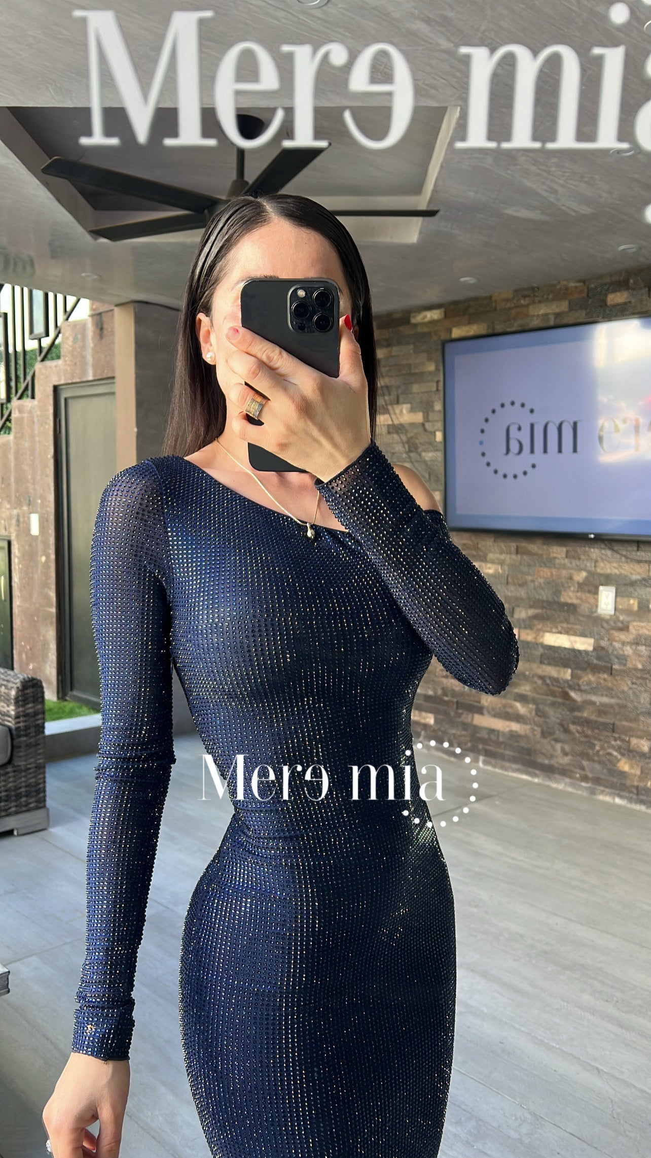 Vestido un hombro puntos suelto