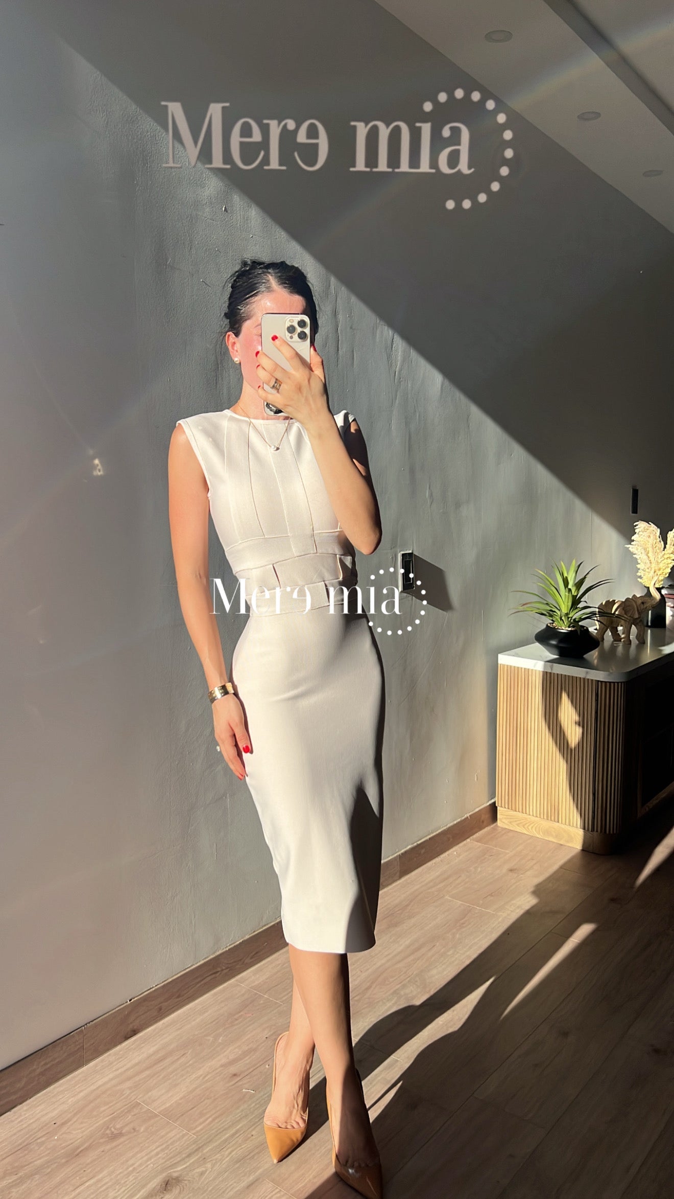 Vestido rayas liso midi