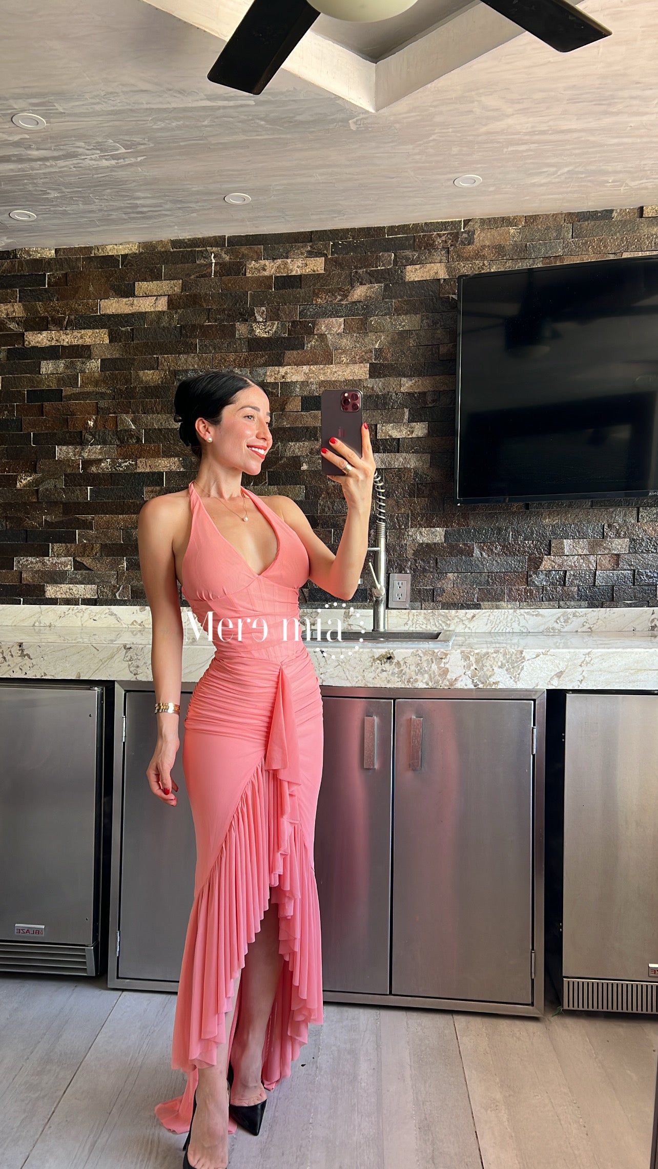 Vestido esc plisado midi