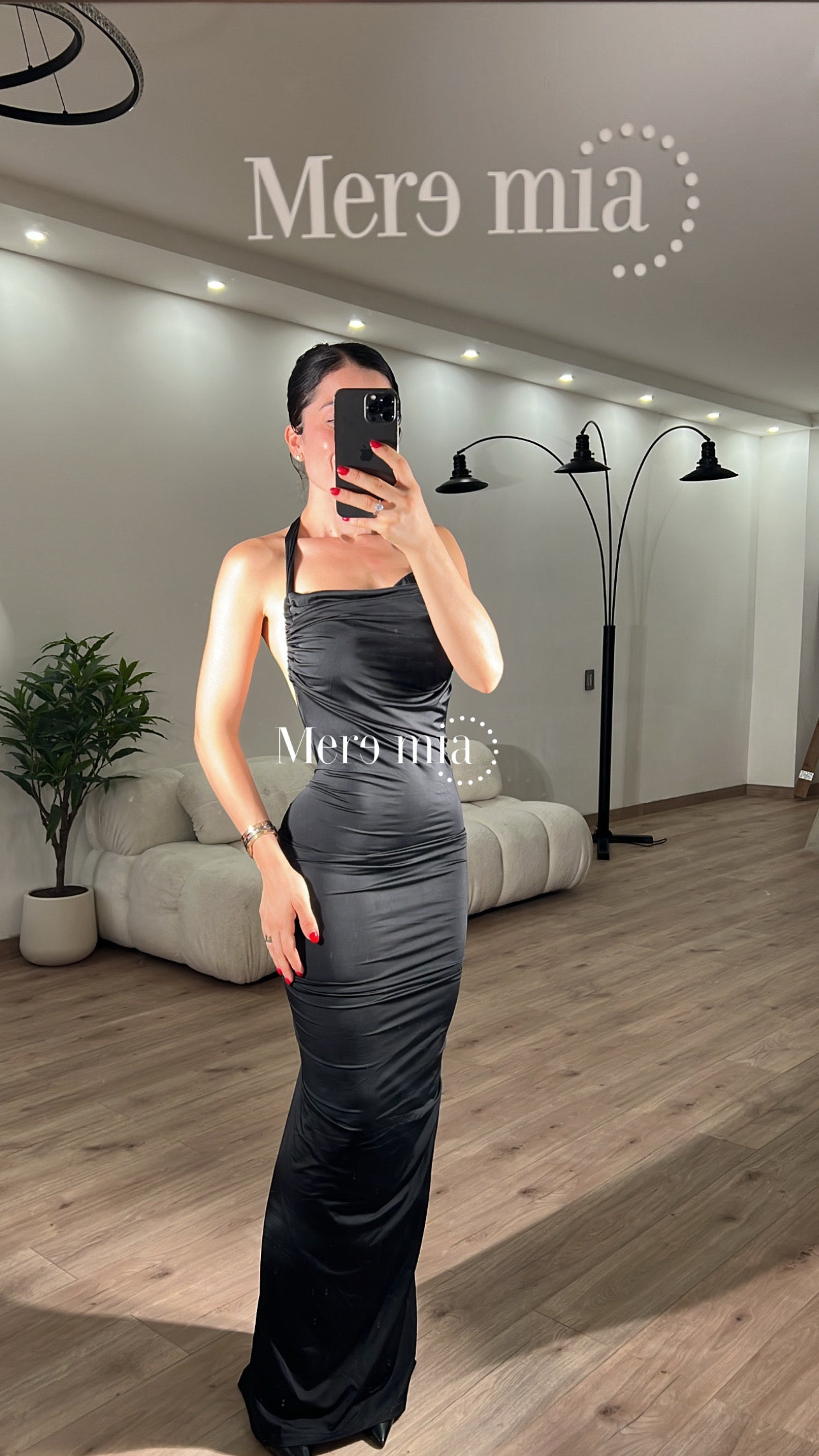 Vestido espalda v plisado