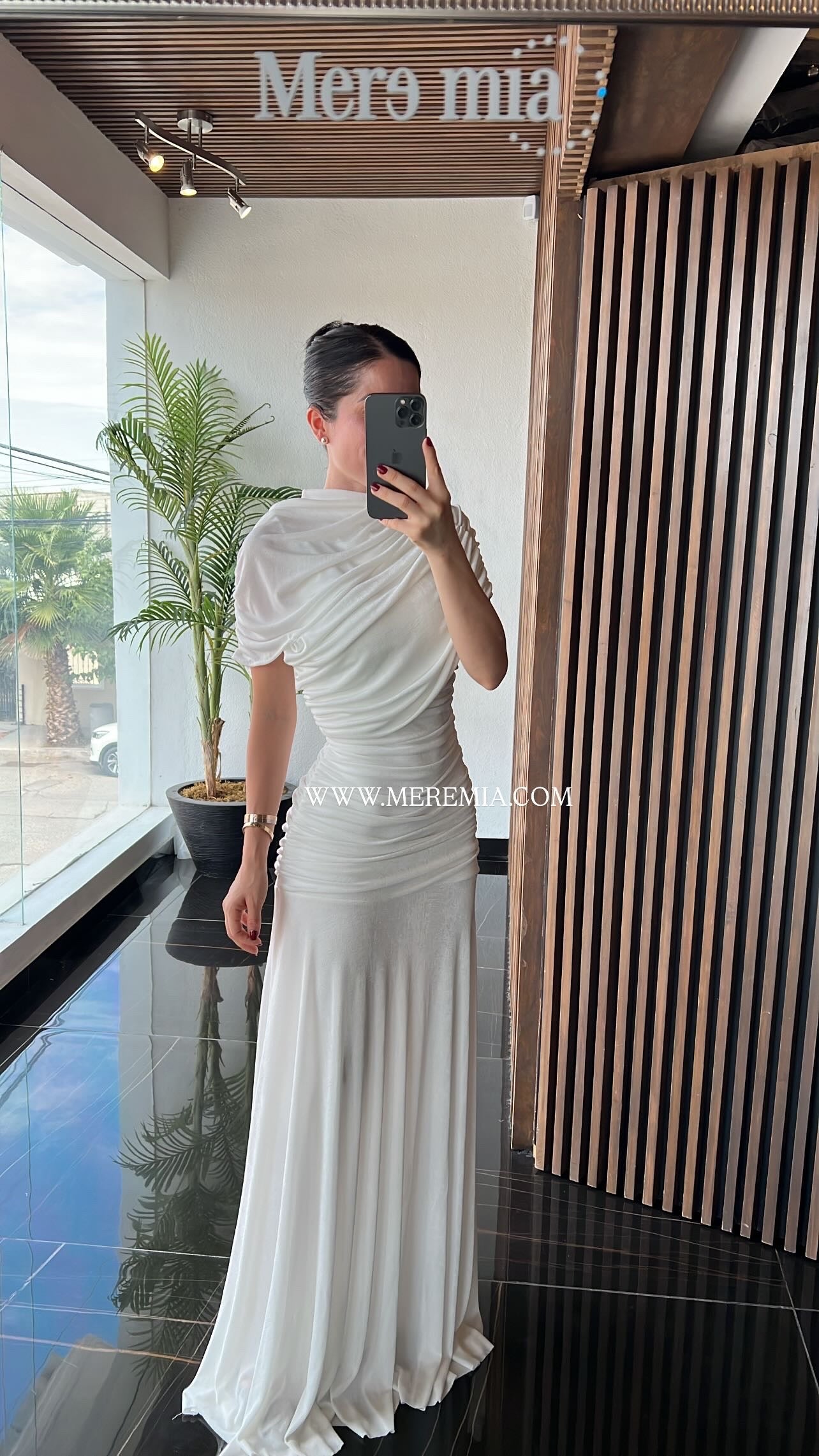 Vestido plisado chal