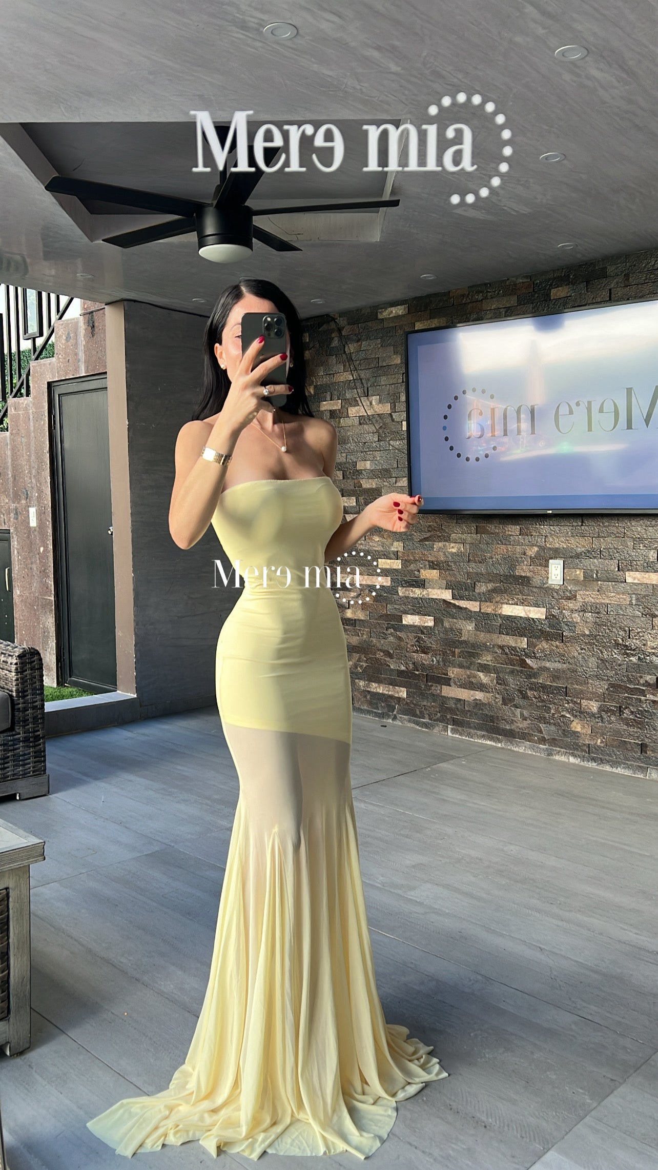 Vestido amarillo malla
