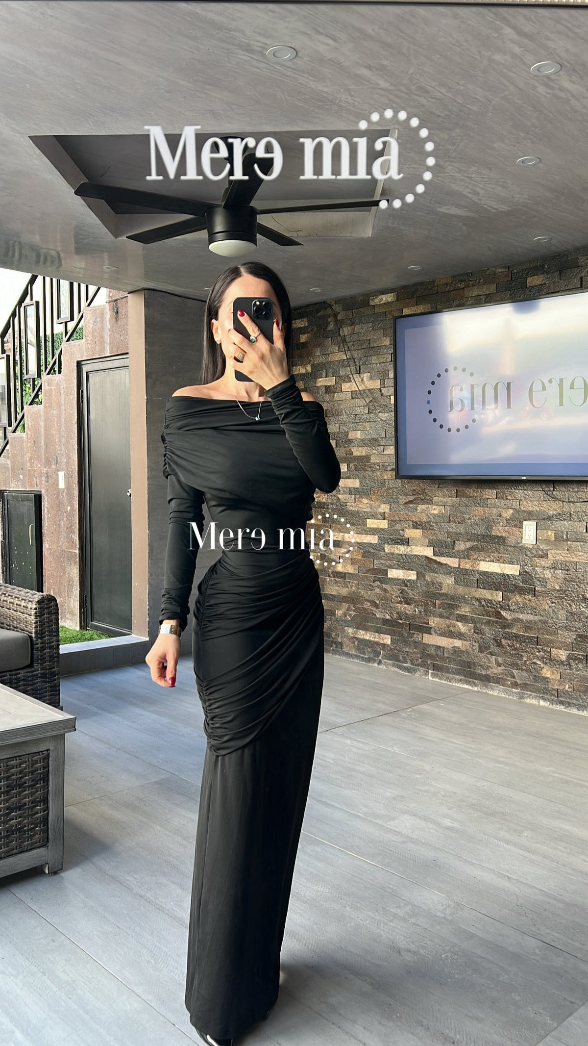 Vestido plisado hombro ml