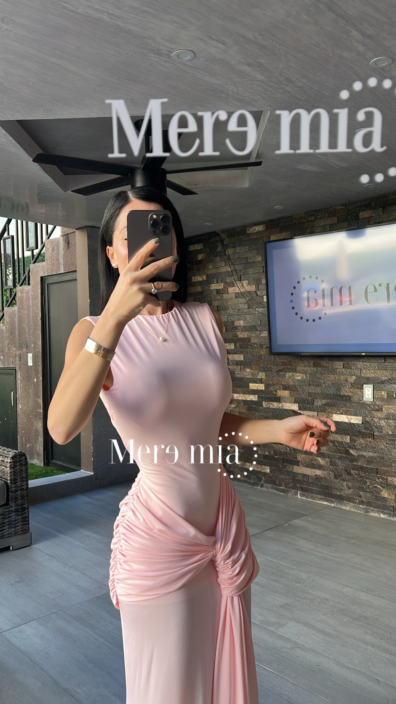 Vestido plisado tira