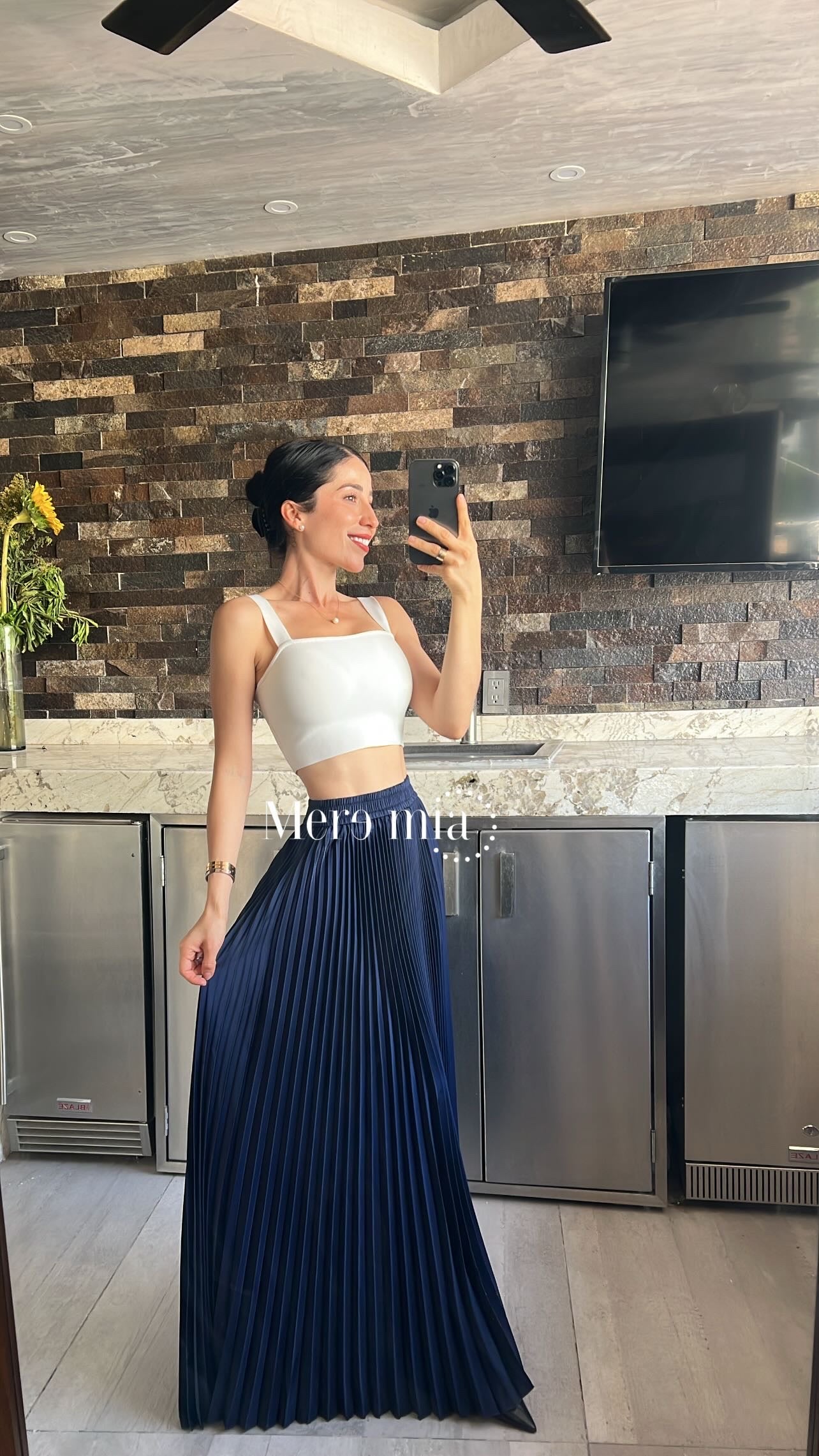 Falda plisada stretch