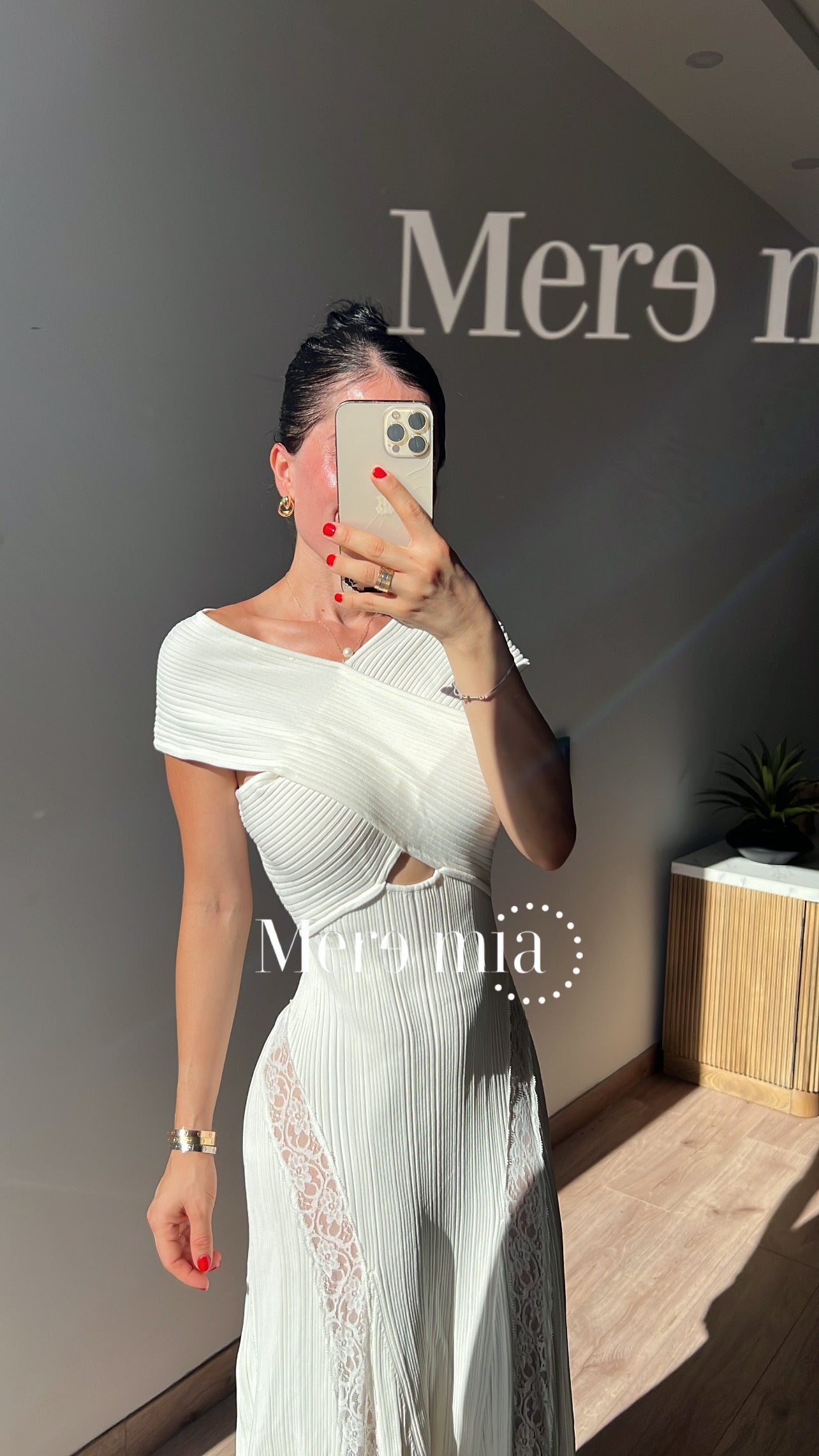 Vestido blanco rayado