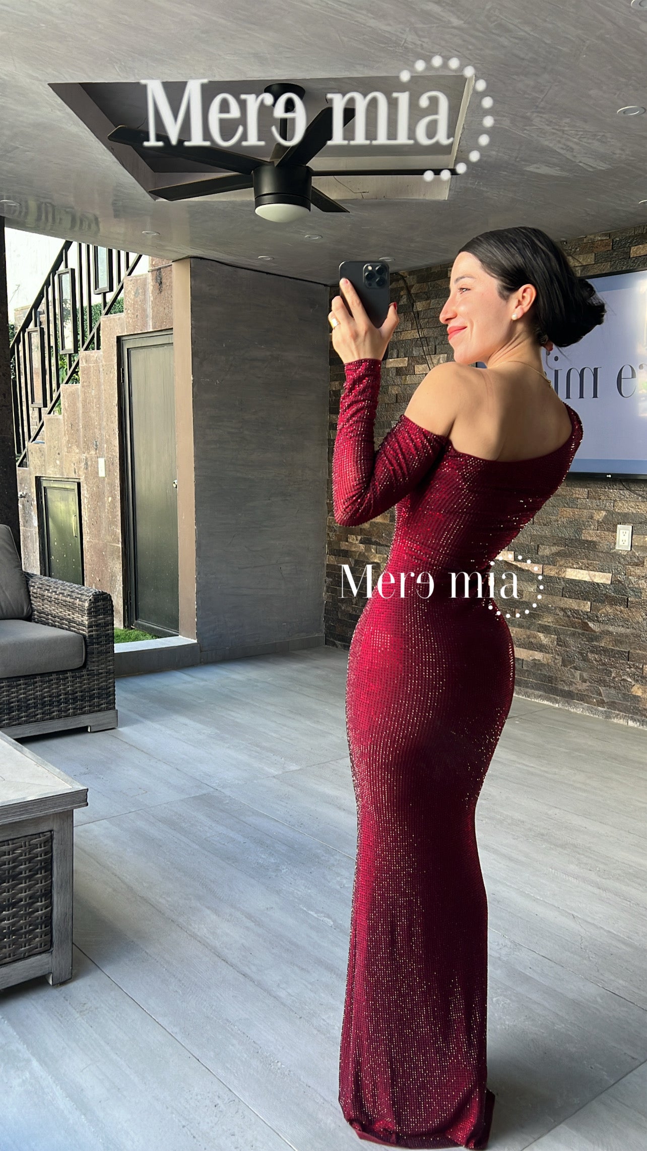 Vestido un hombro puntos suelto