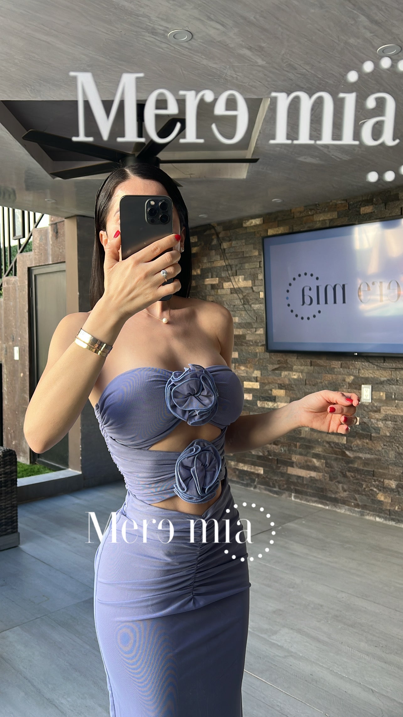 Vestido lila flores strapp