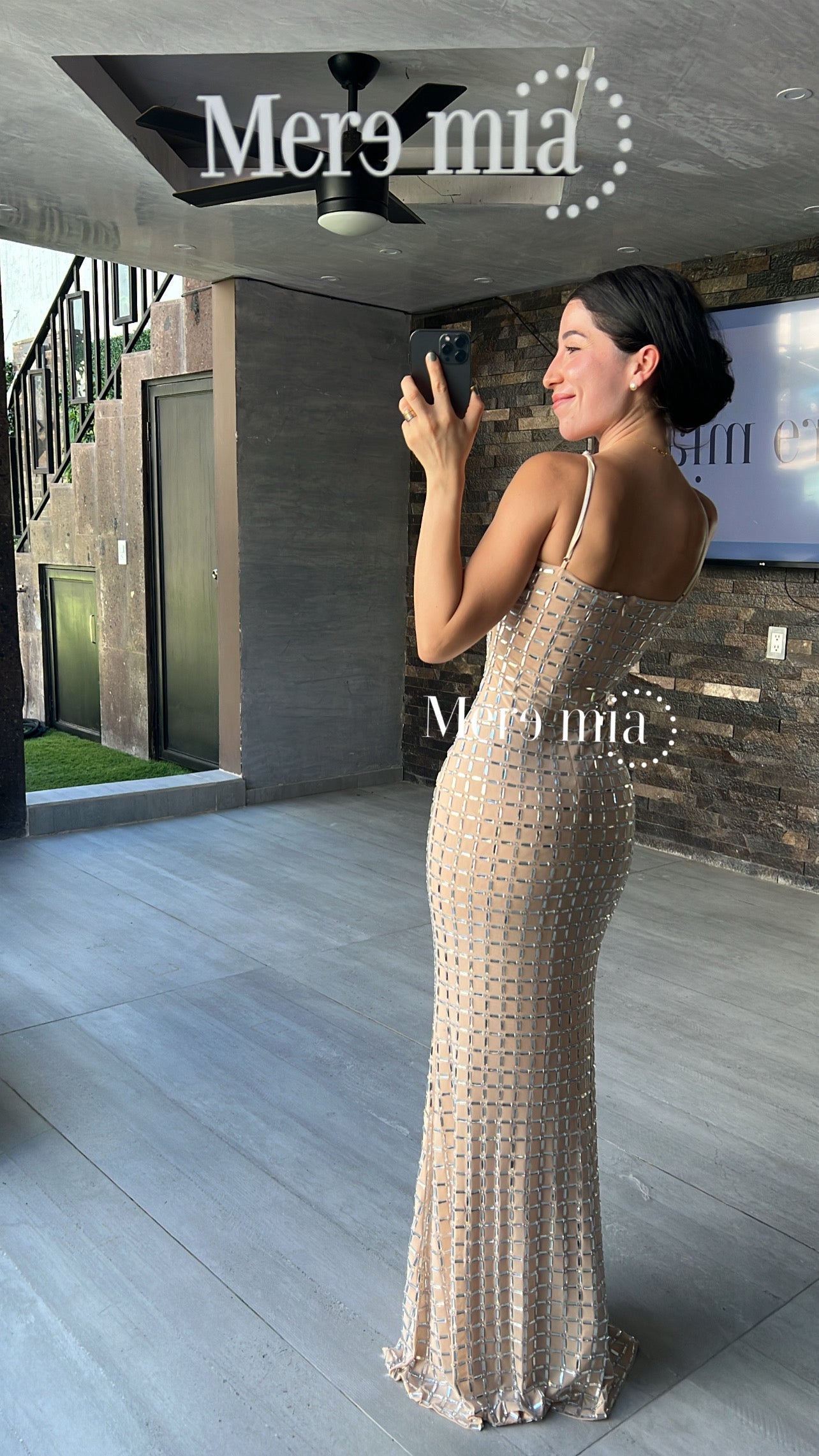 Vestido apl largo cuadros
