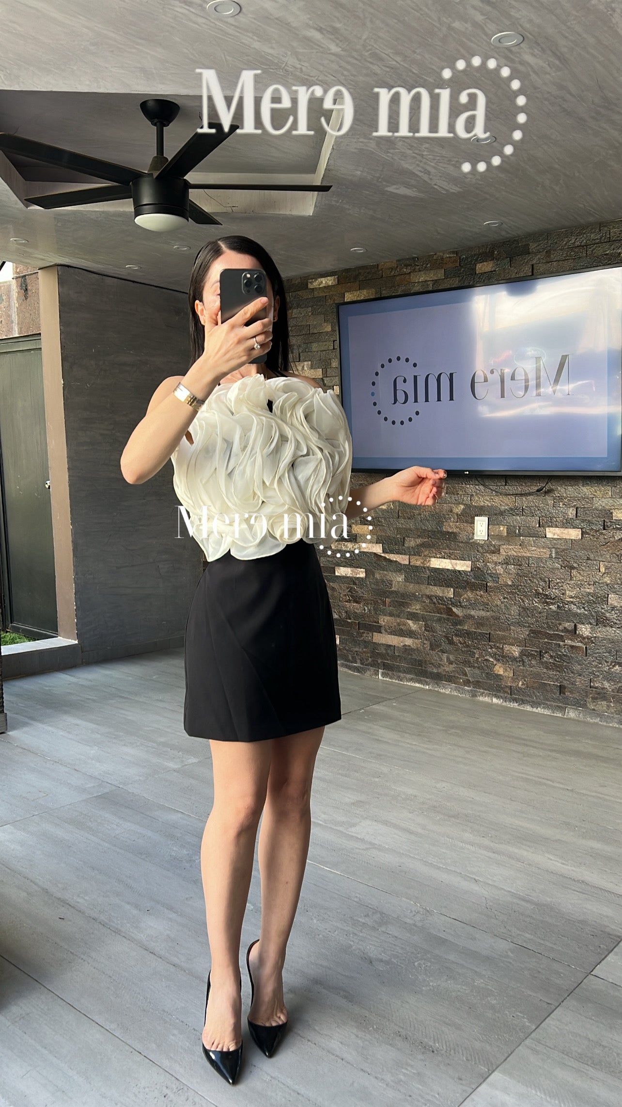 Vestido negro flores