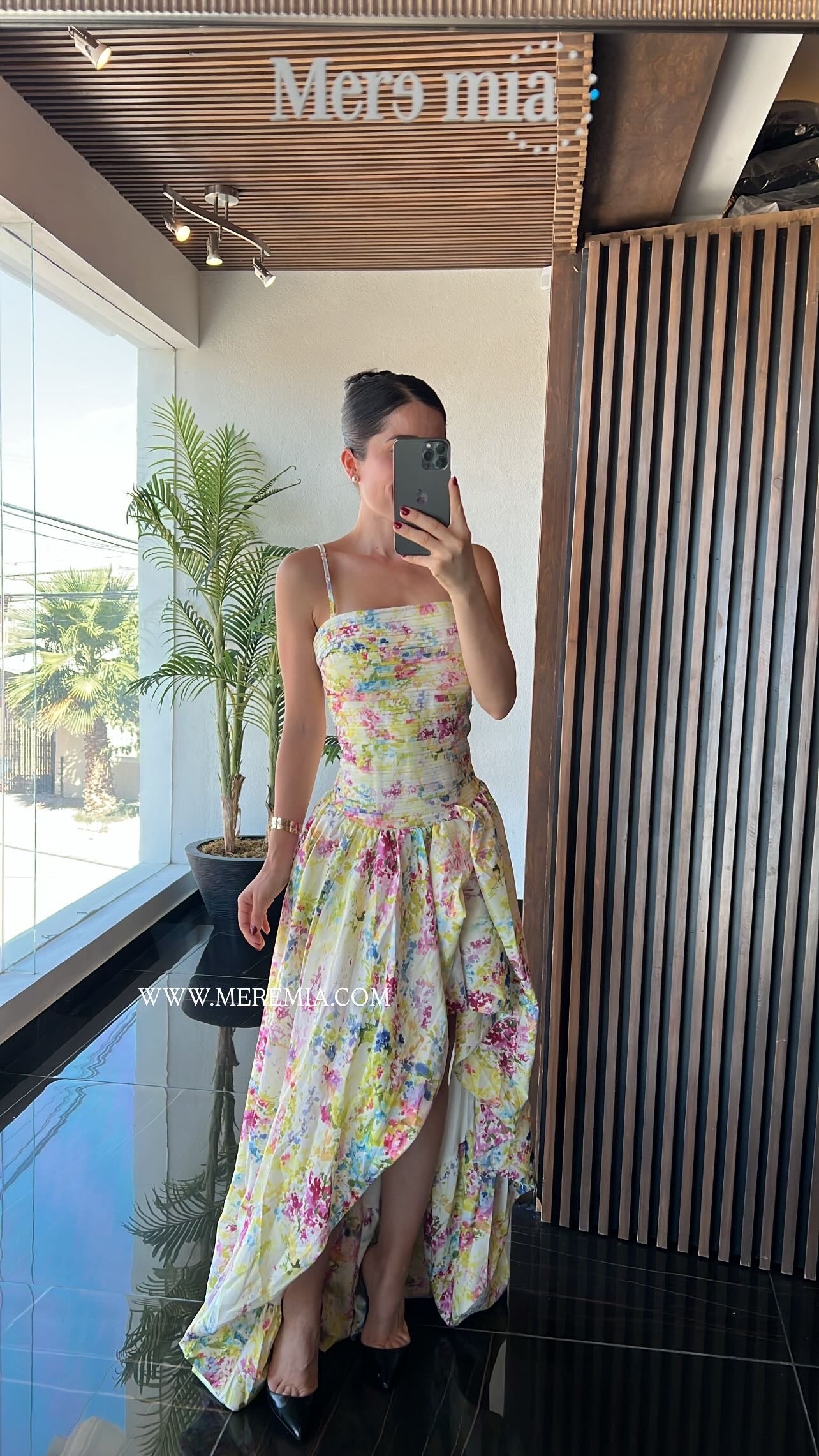 Vestido plisados flores az