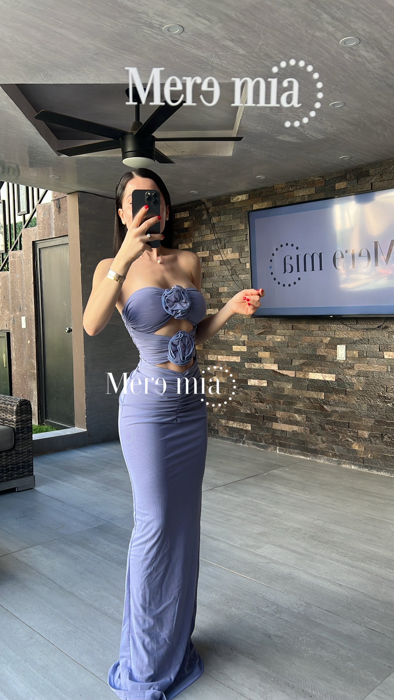 Vestido lila flores strapp