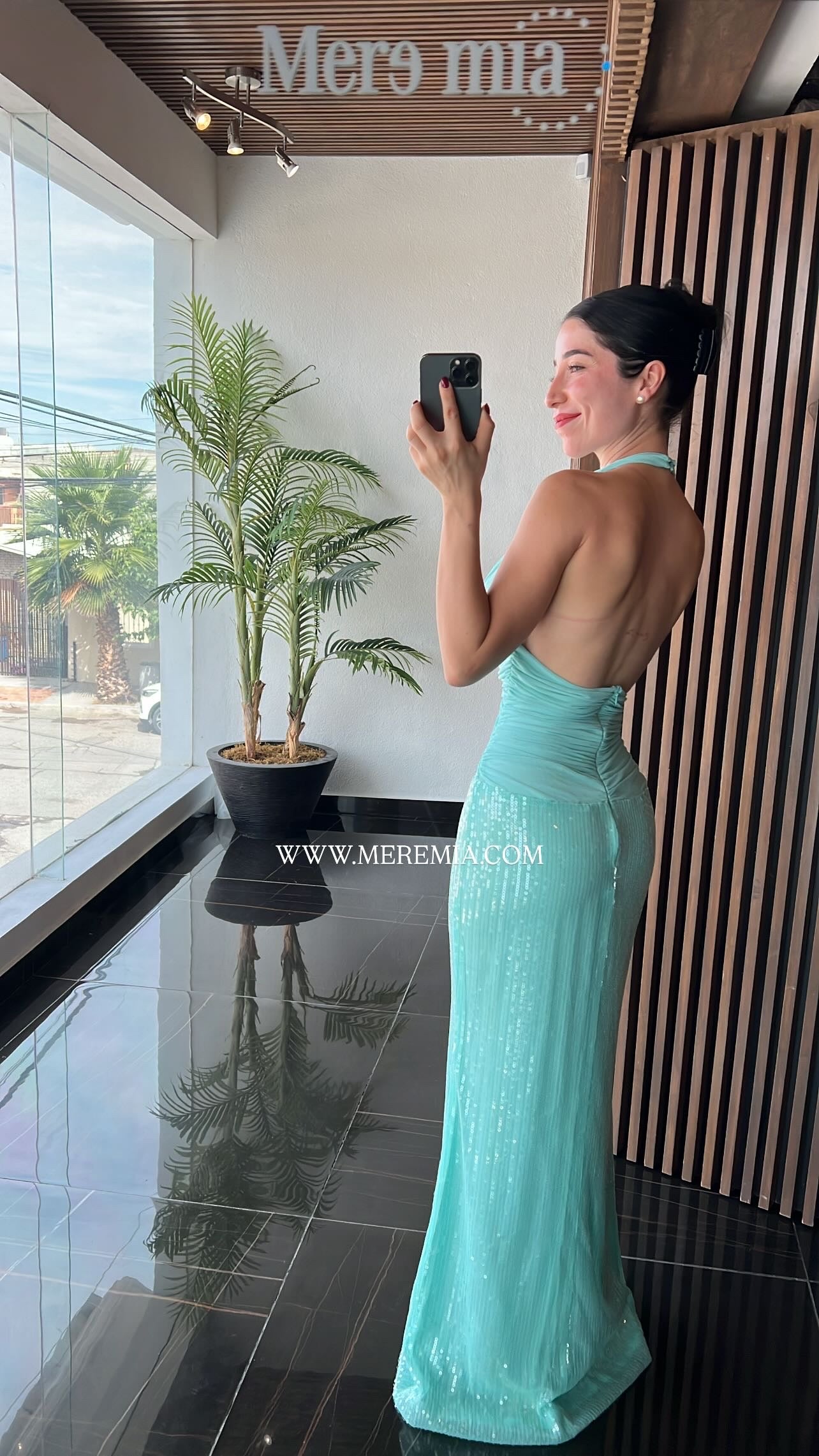 Vestido menta halter v