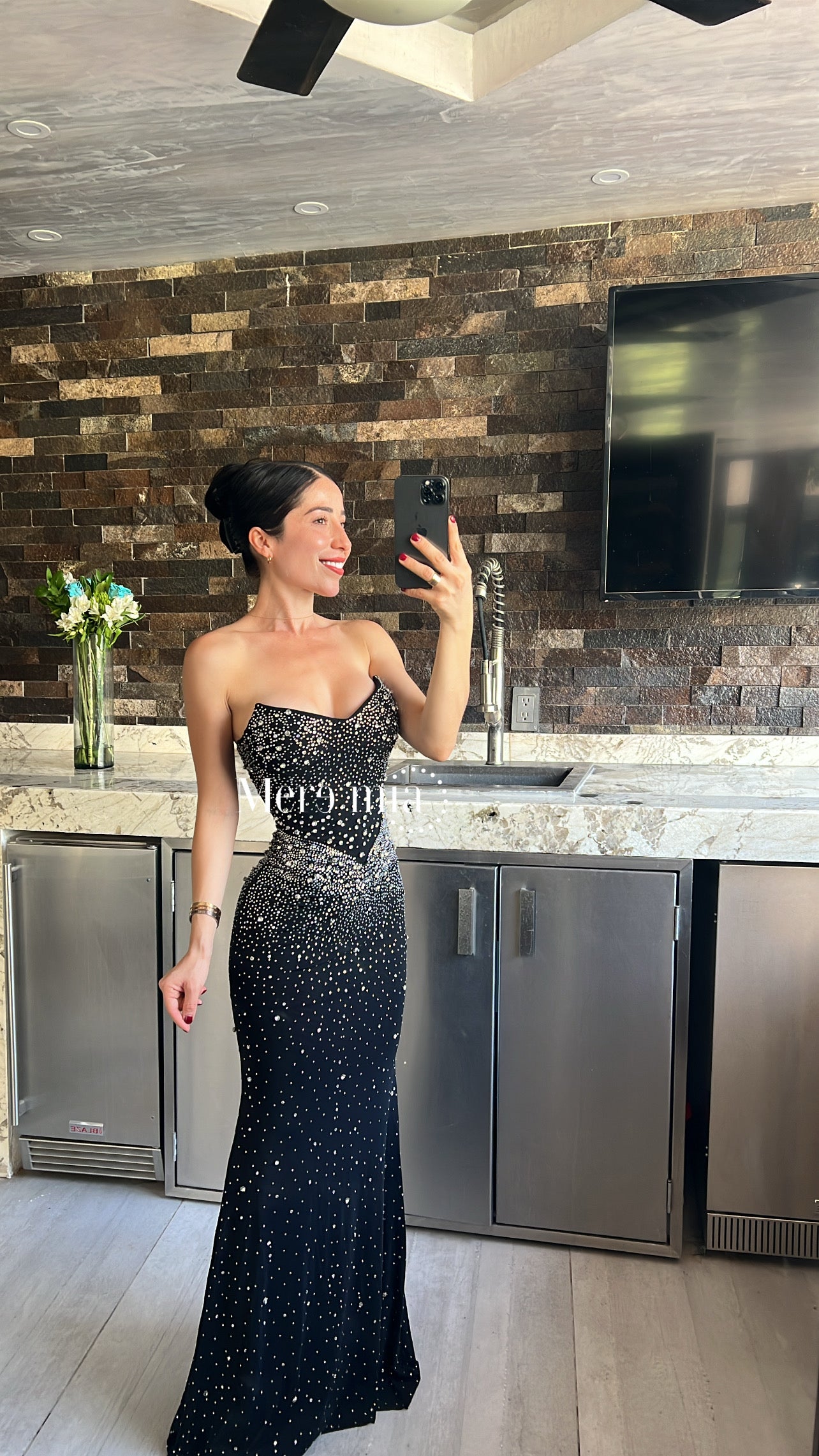 Vestido strapp gotas copas