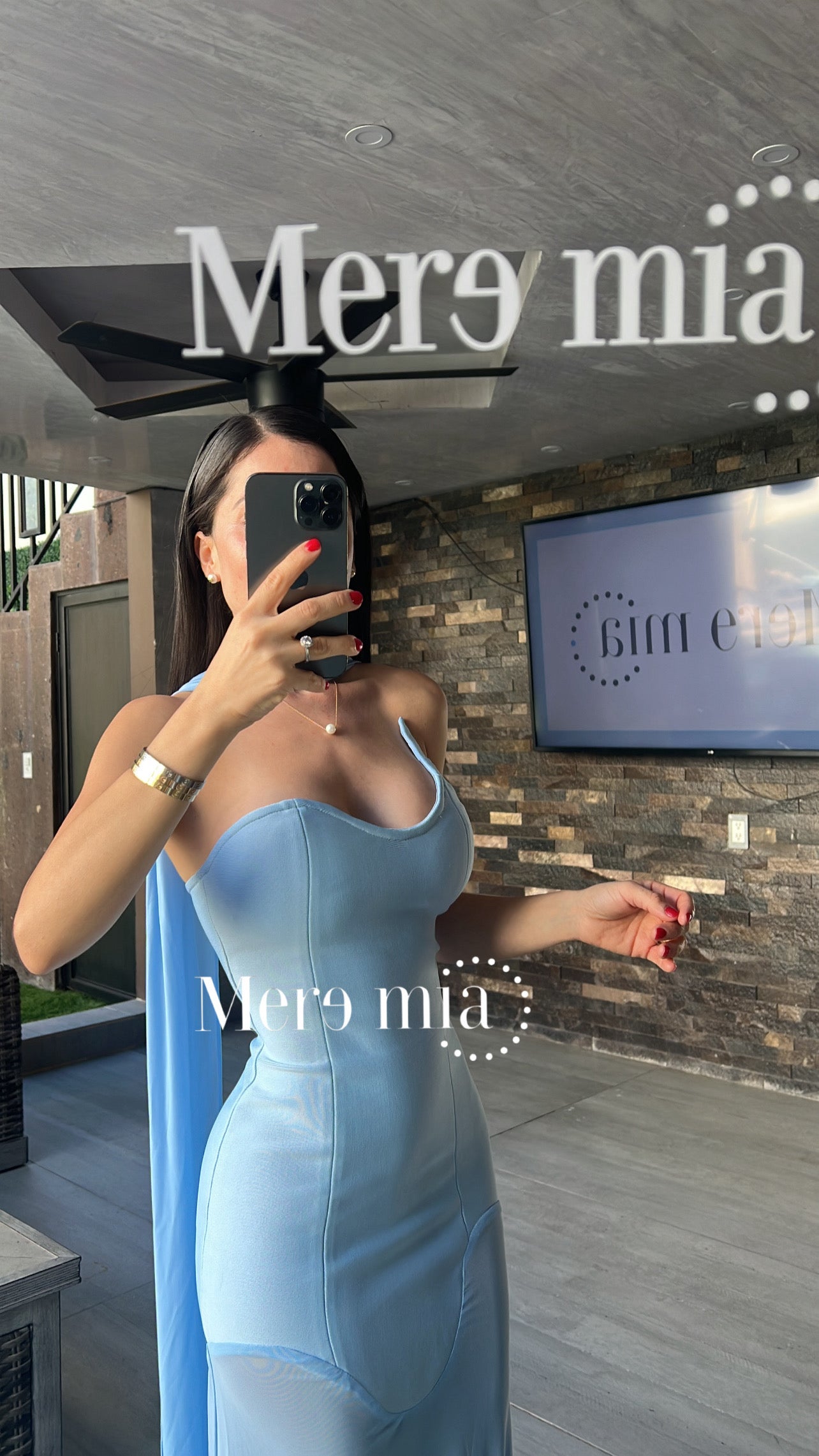 Vestido azul strapp