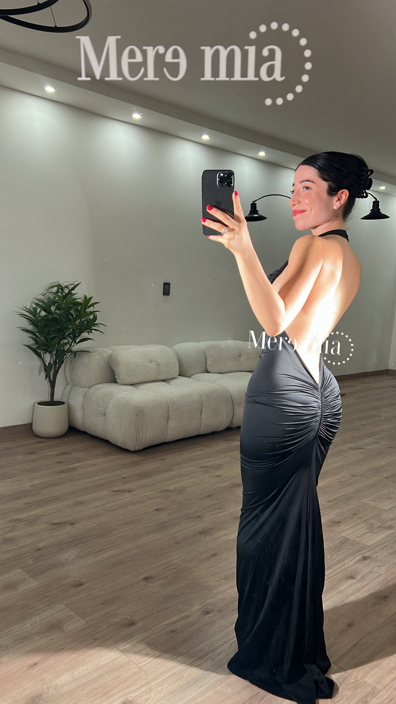 Vestido espalda v plisado