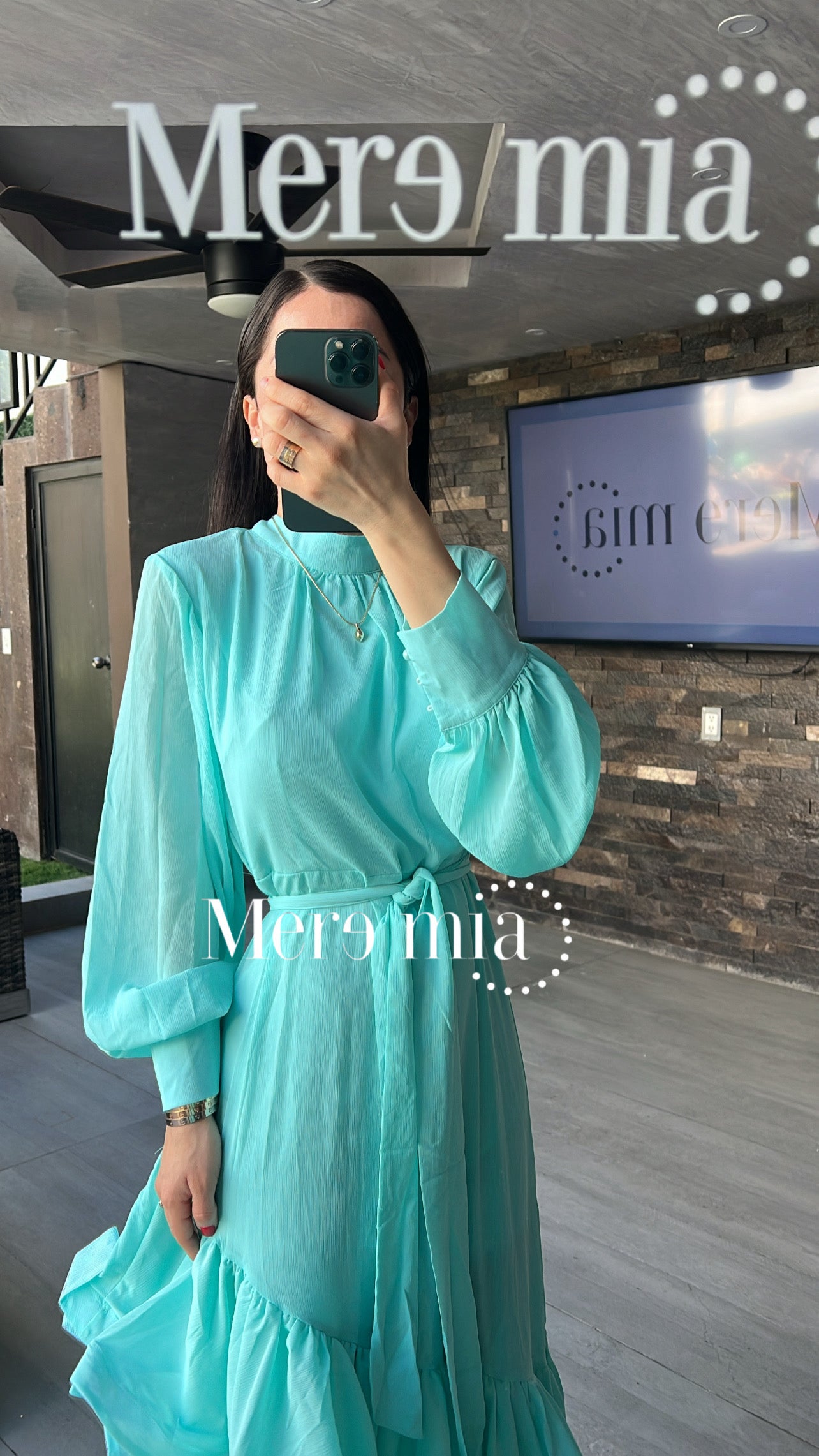 Vestido aqua ml plisado