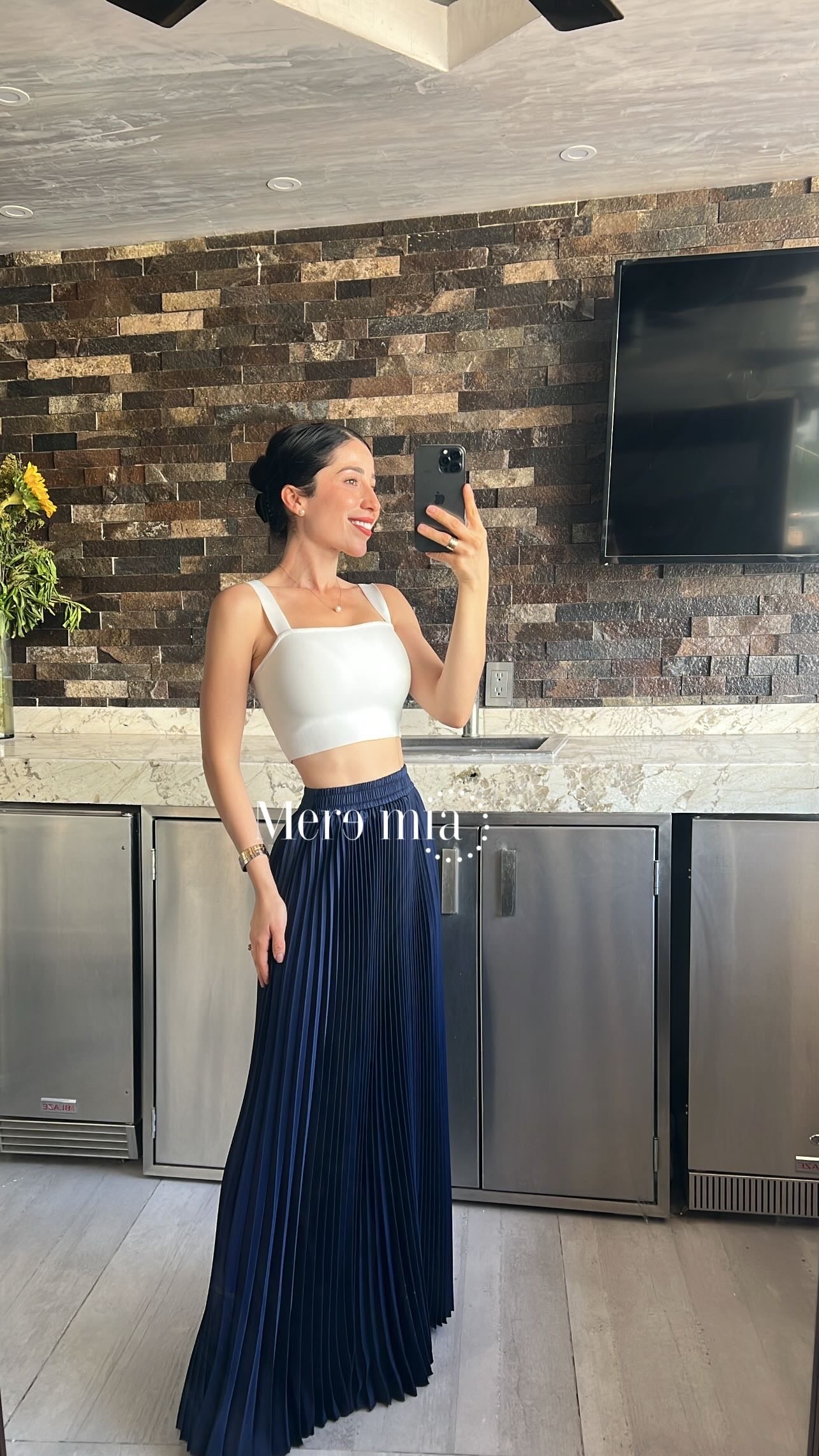 Falda plisada stretch