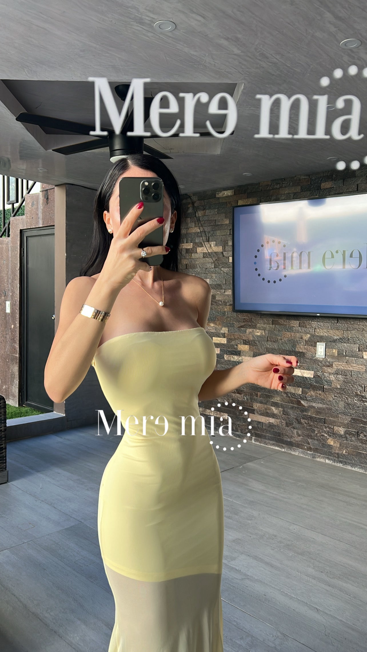 Vestido amarillo malla