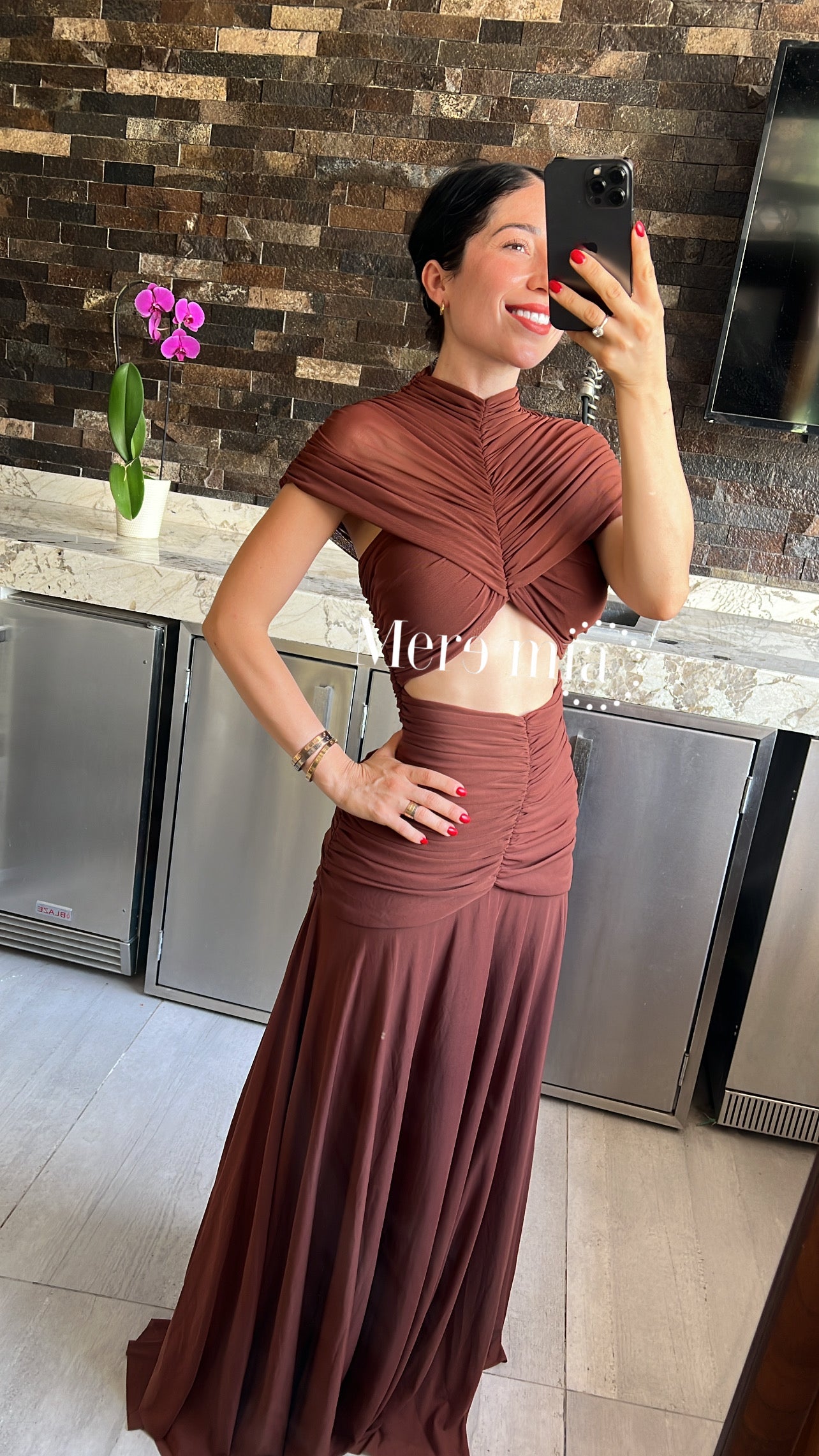 Vestido chal plisado abd