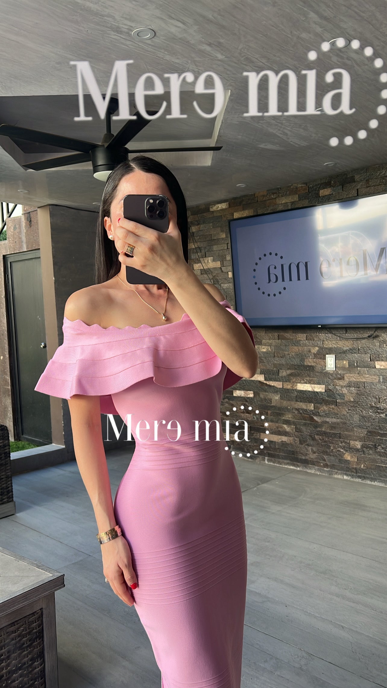 Vestido olan Ruff hombros