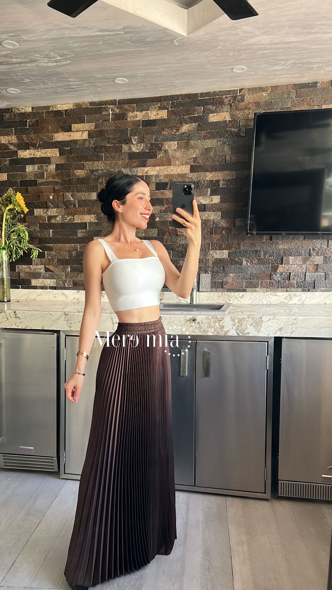 Falda plisada stretch