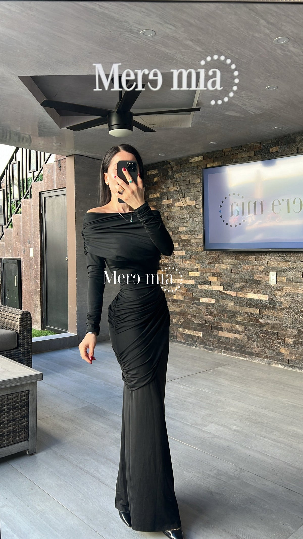Vestido plisado hombro ml