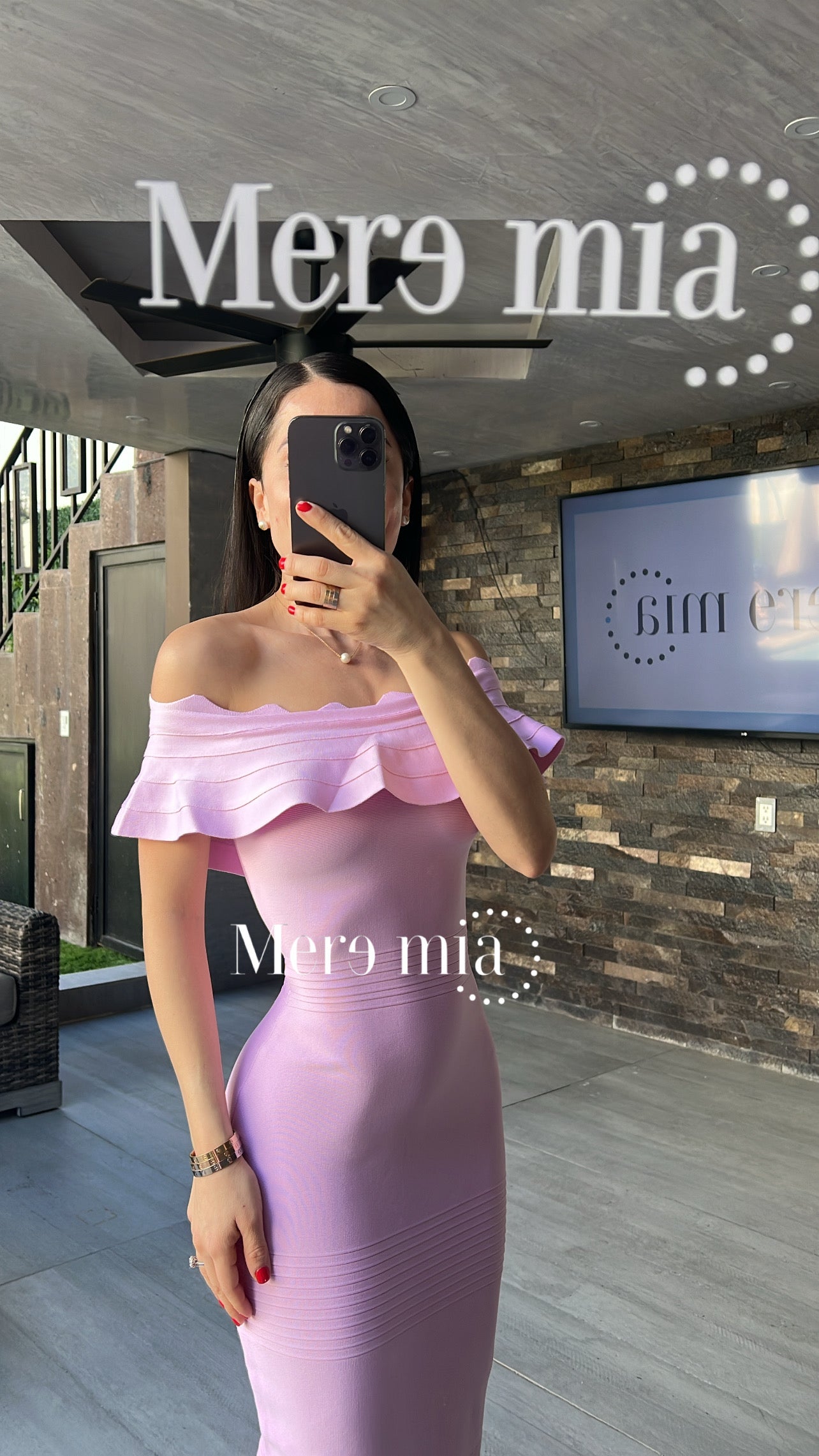 Vestido olan Ruff hombros