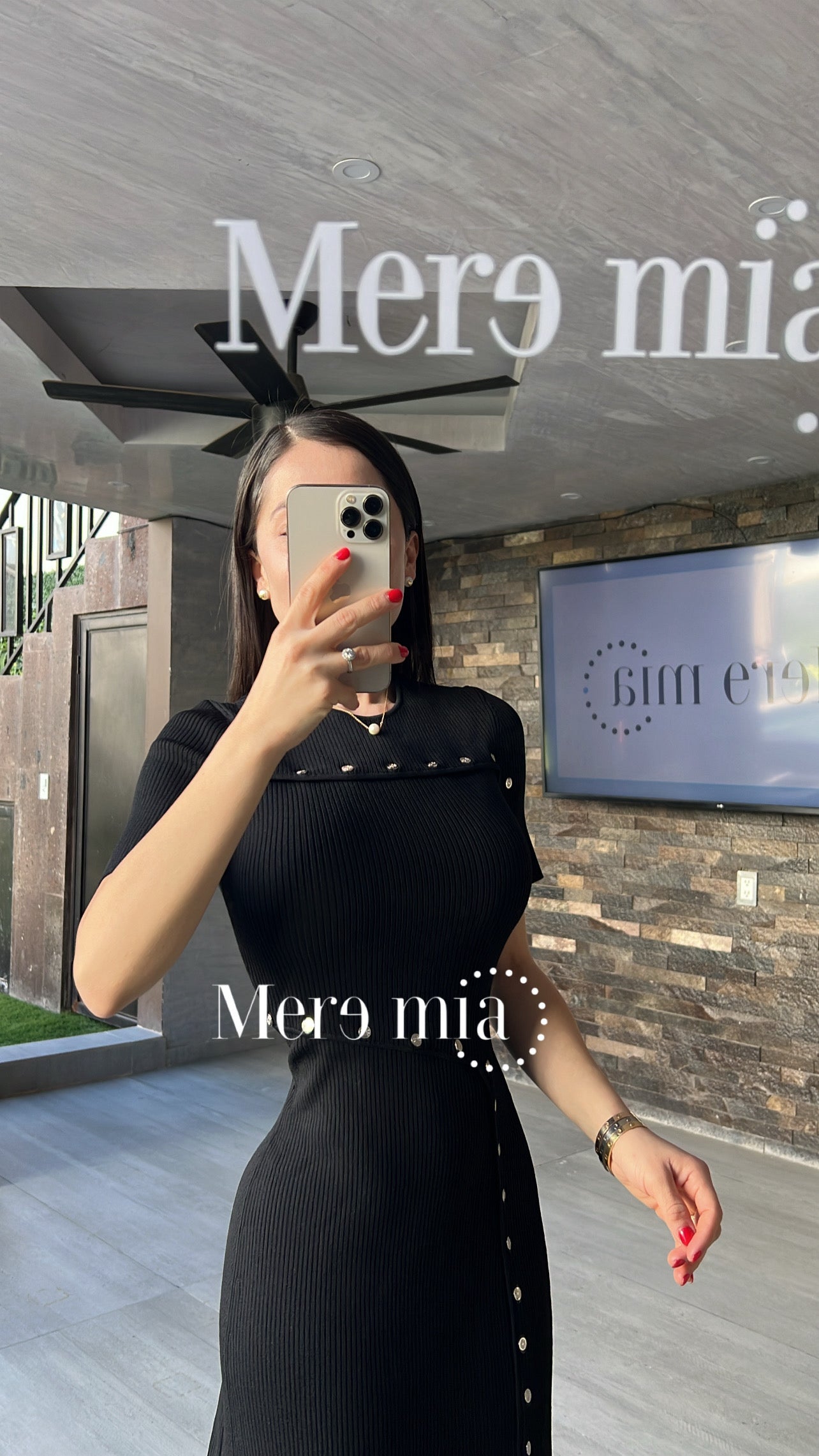 Vestido negro rayado mc